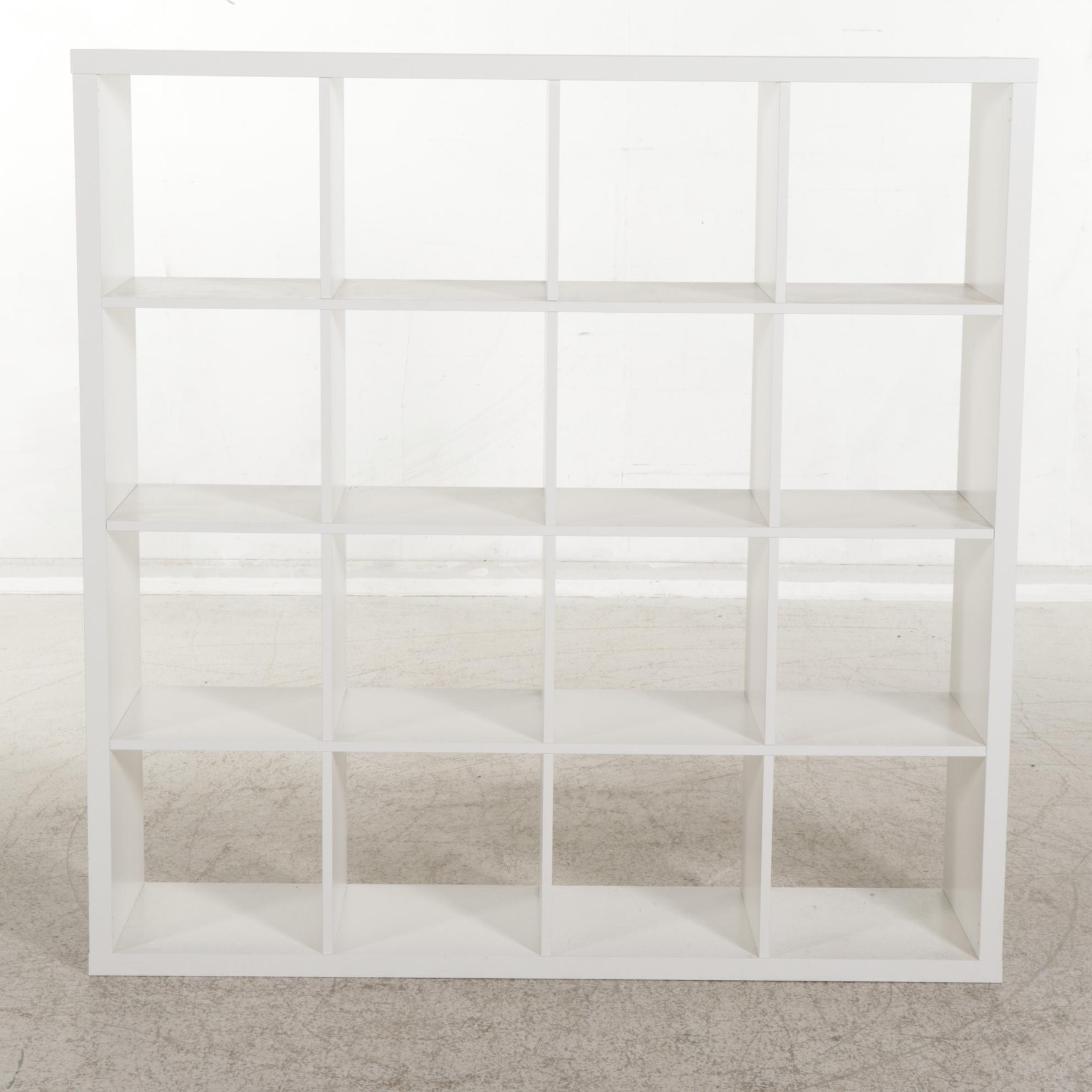 IKEA "Kallax" White-Painted Étagère Shelving Unit or Room Divider