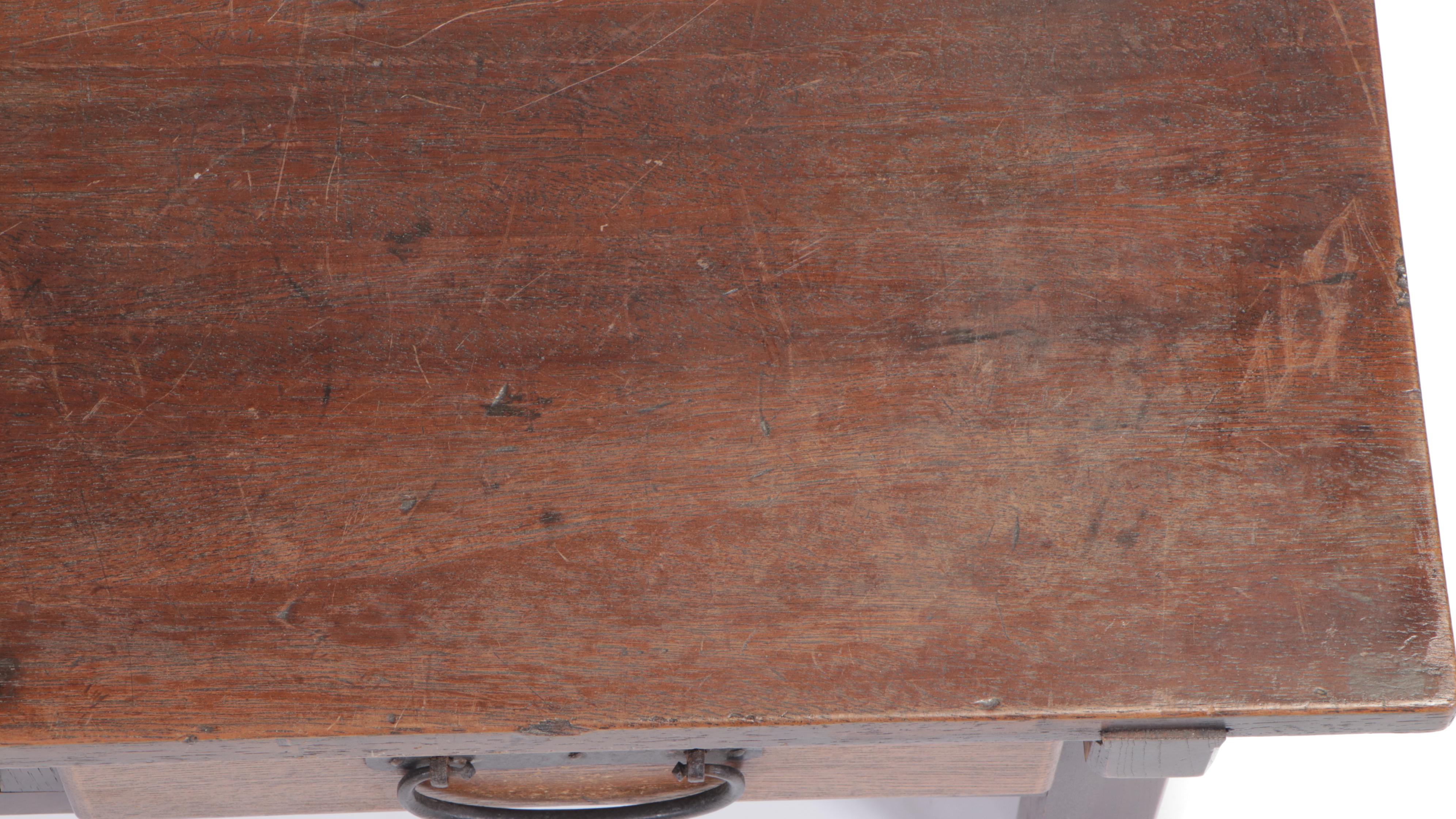 Korean Wooden Two Drawer Scholars Desk, Mid-20th Century