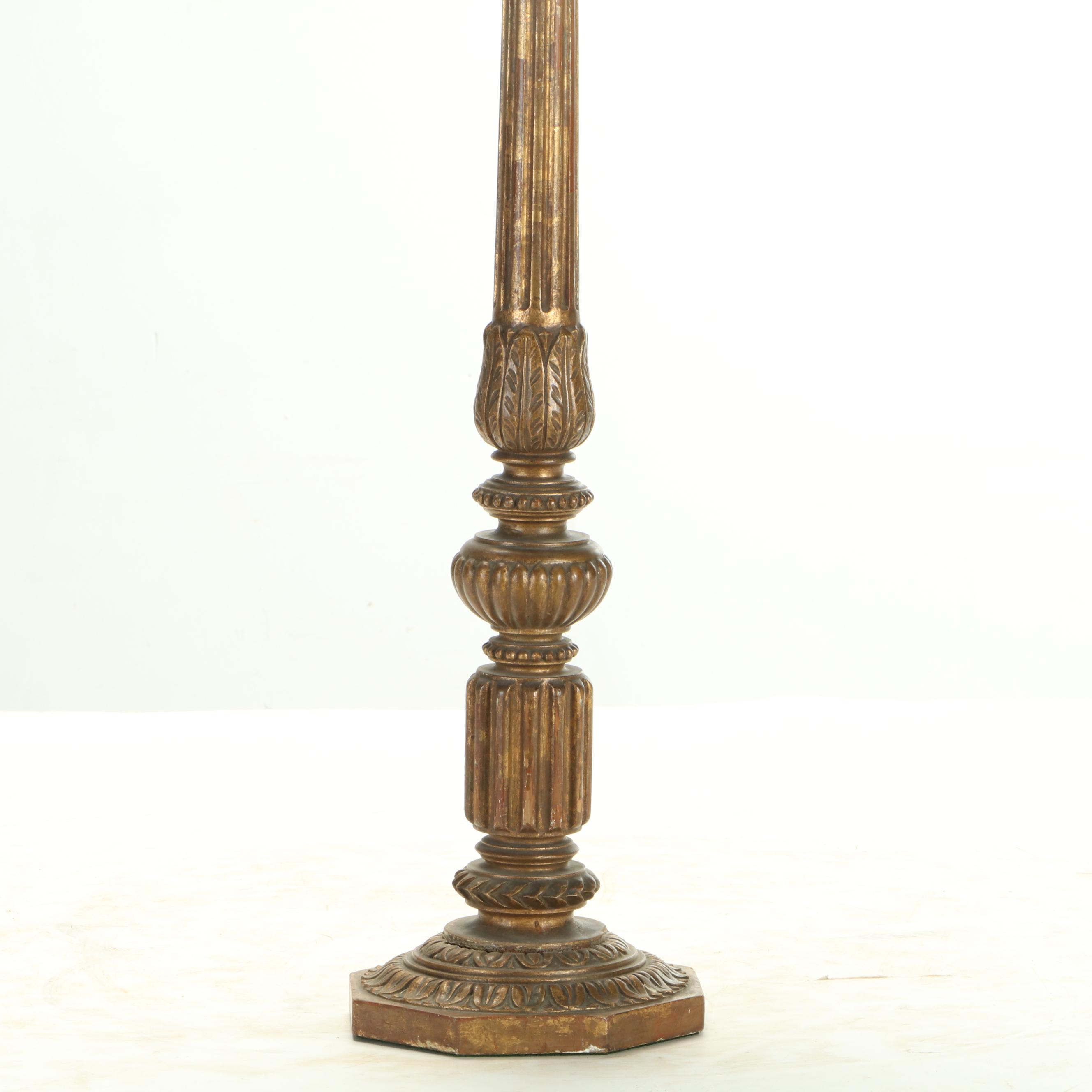 Neoclassical Style Carved Giltwood Console Table Lamp, Early to Mid-20th Century