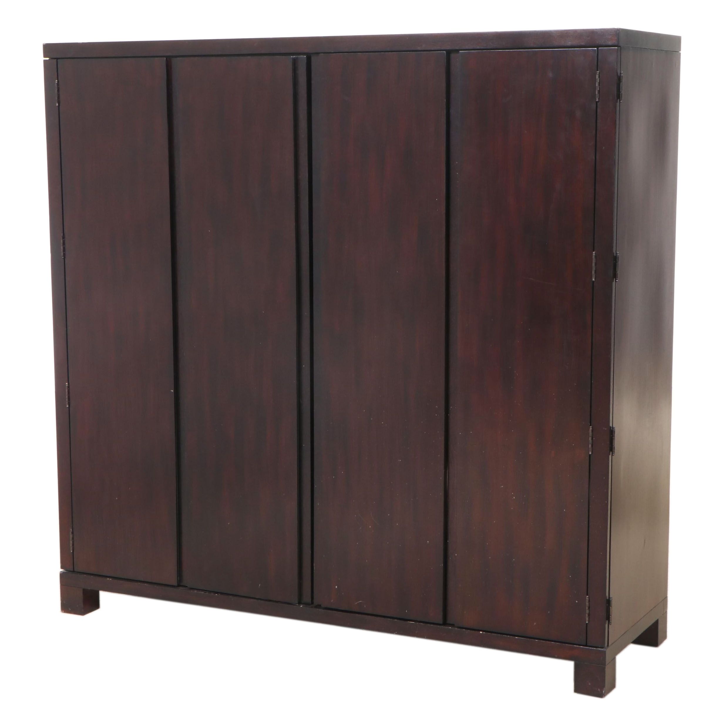 Outlook International Art Deco Style Rosewood-Stained Media Cabinet