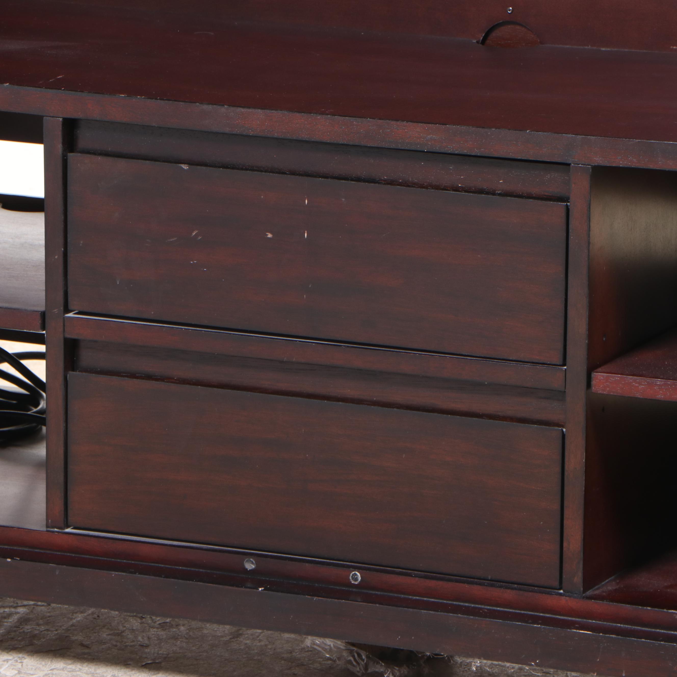Outlook International Art Deco Style Rosewood-Stained Media Cabinet
