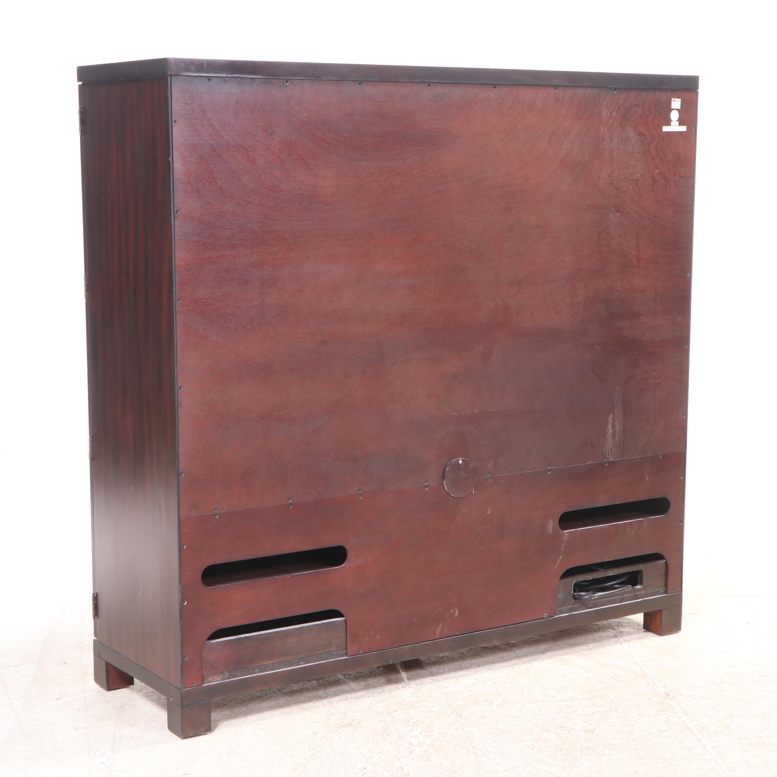 Outlook International Art Deco Style Rosewood-Stained Media Cabinet