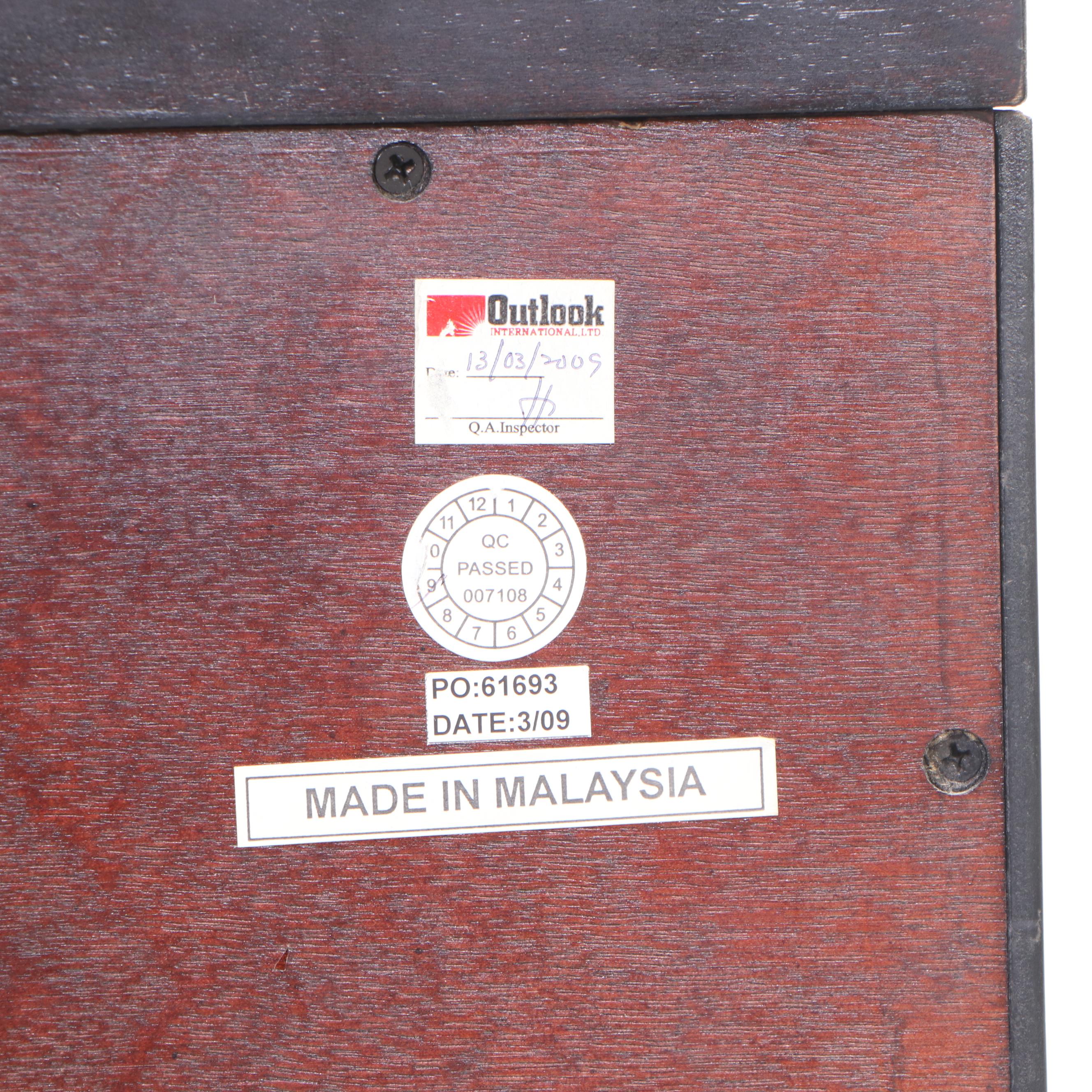 Outlook International Art Deco Style Rosewood-Stained Media Cabinet