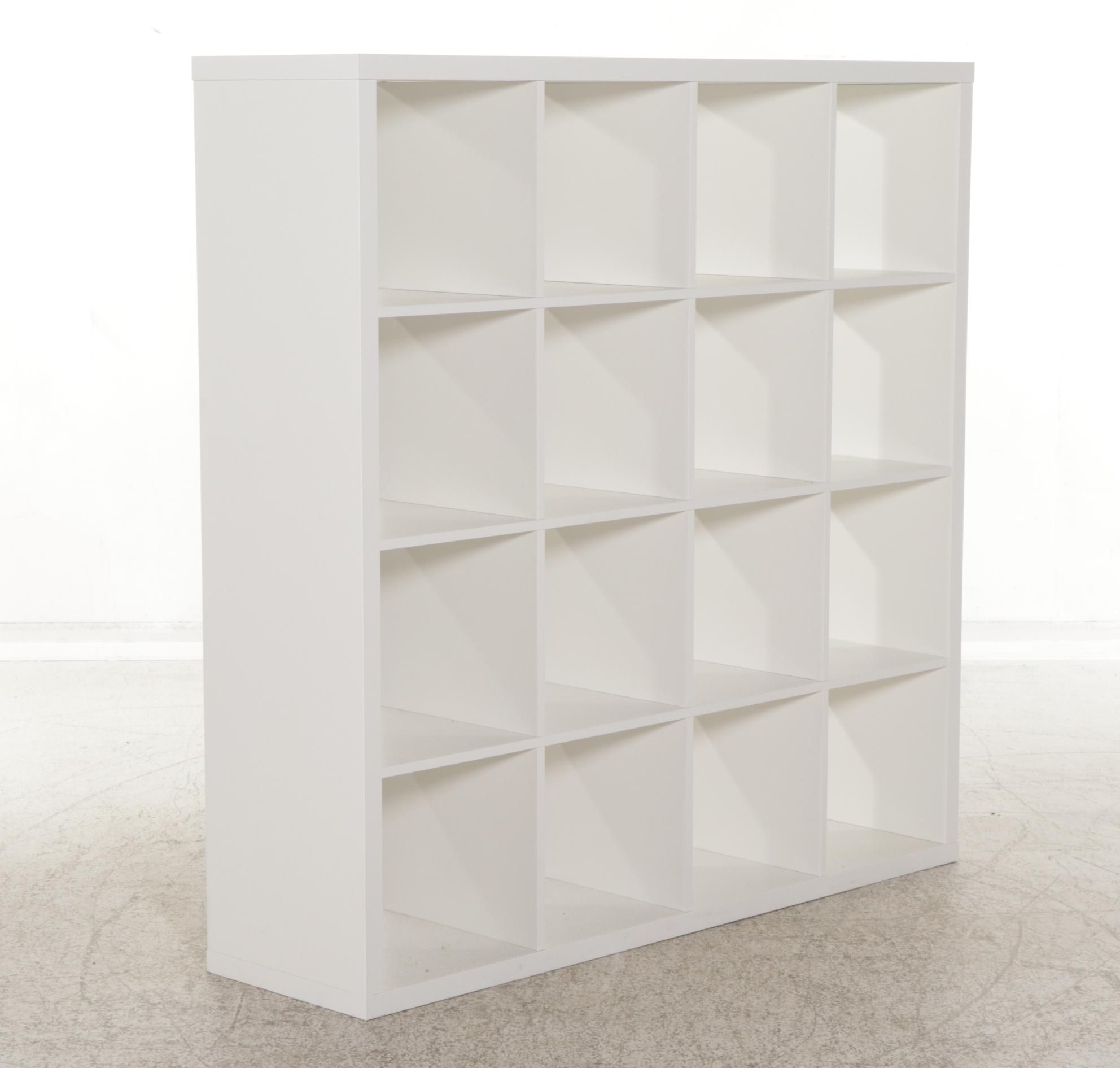 IKEA "Kallax" White-Painted Étagère Shelving Unit or Room Divider