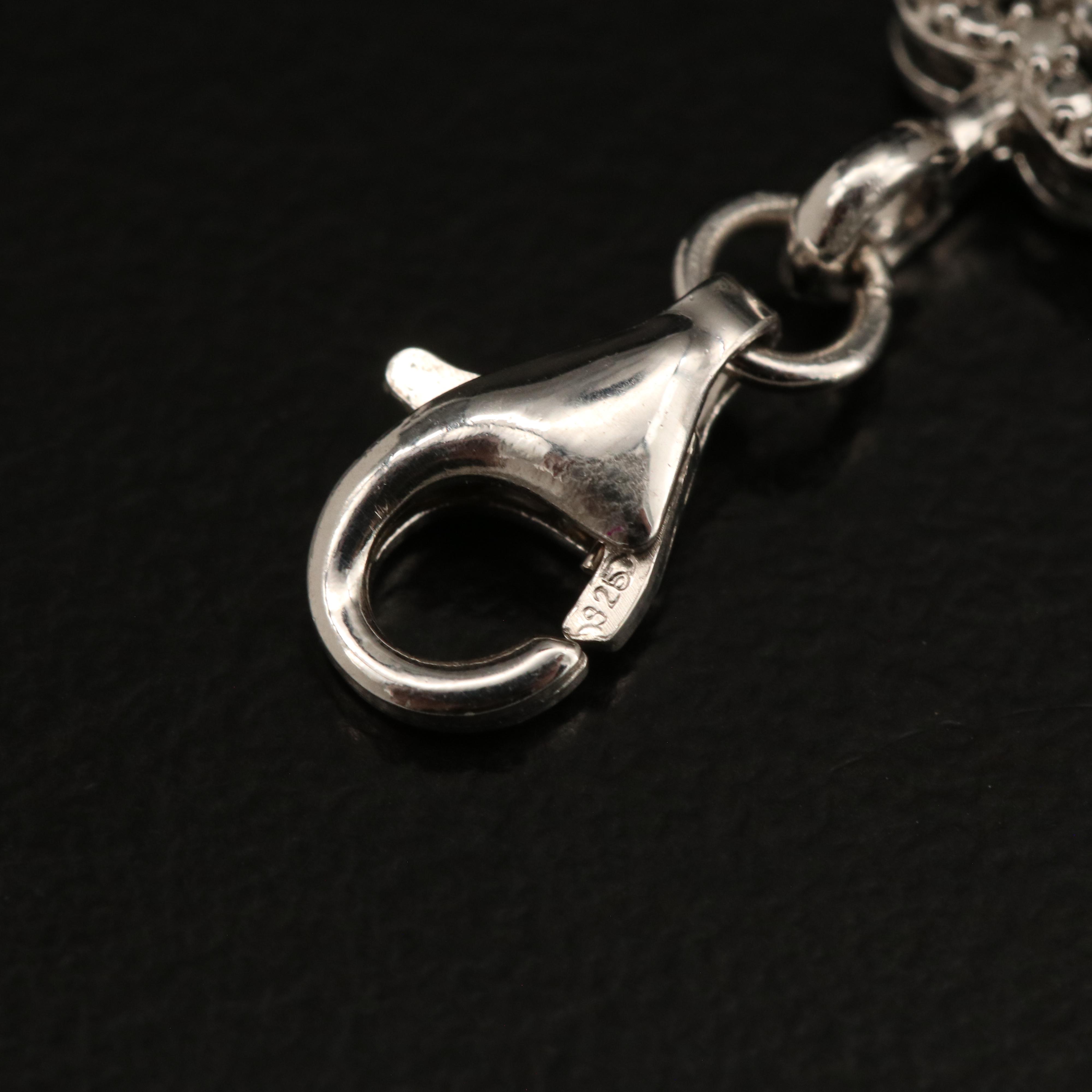 Sterling Diamond Heart and Infinity Bracelet