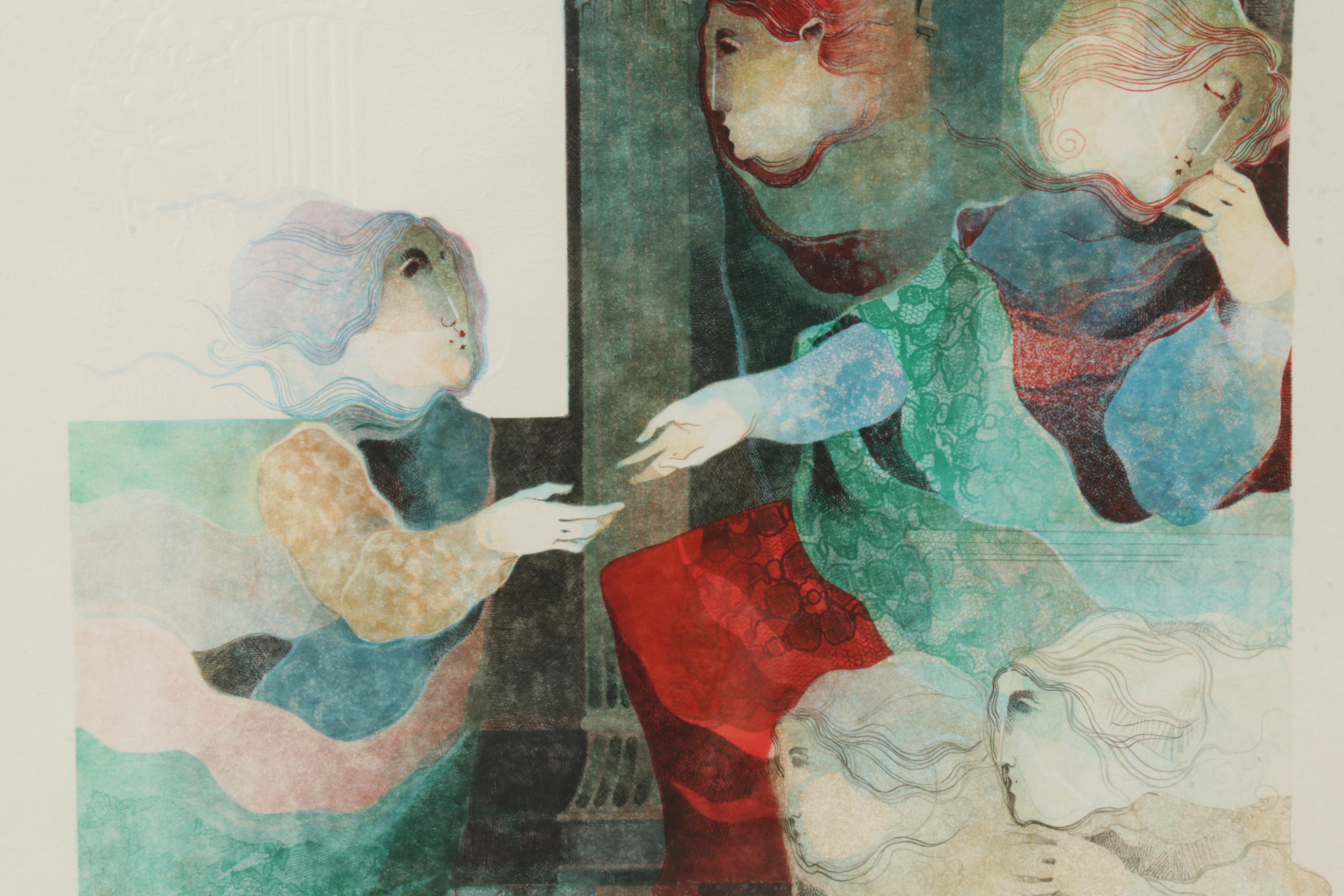 Àlvar Suñol Embossed Color Lithograph "Joseph Interprets Pharaoh's Dream," 1990