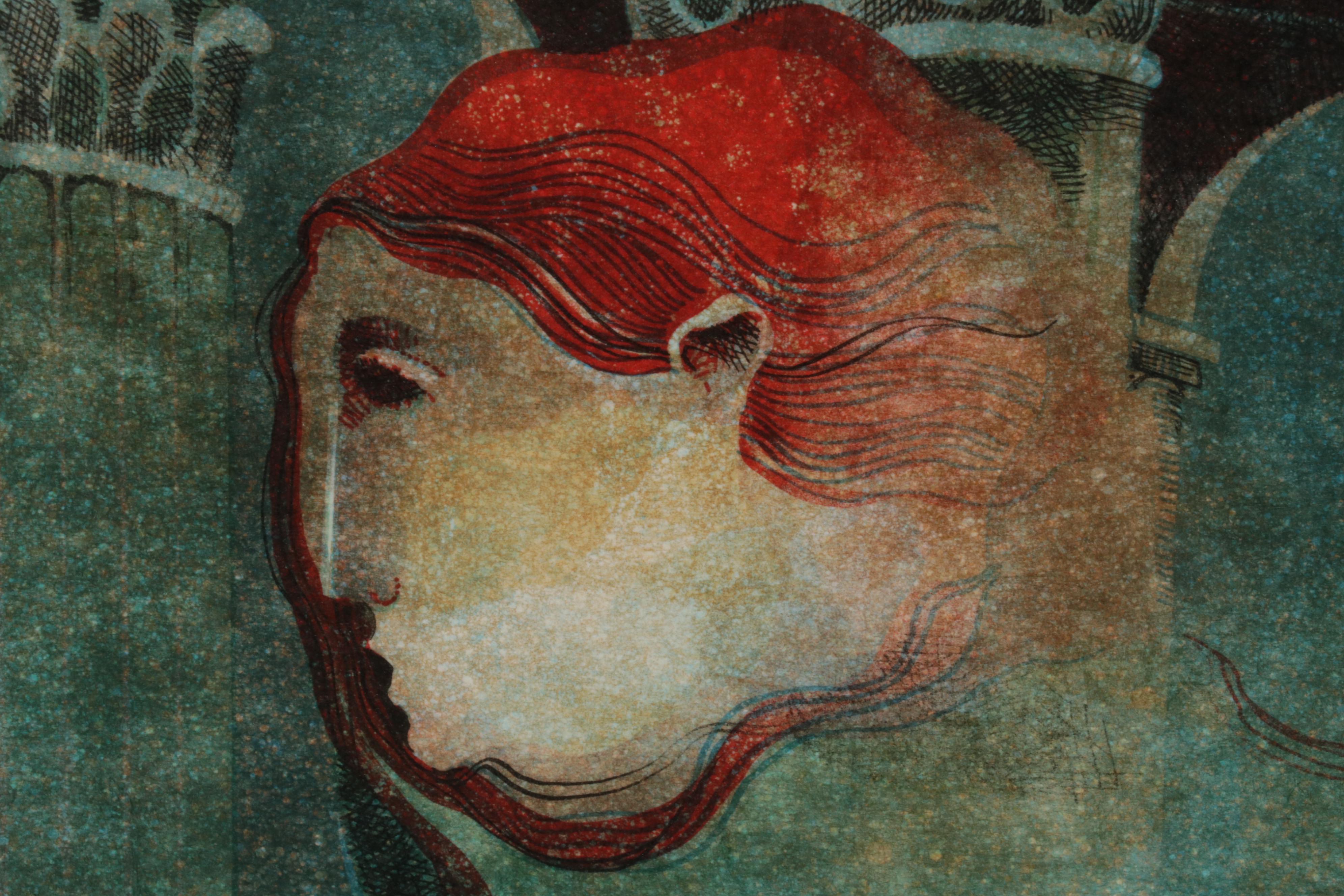 Àlvar Suñol Embossed Color Lithograph "Joseph Interprets Pharaoh's Dream," 1990