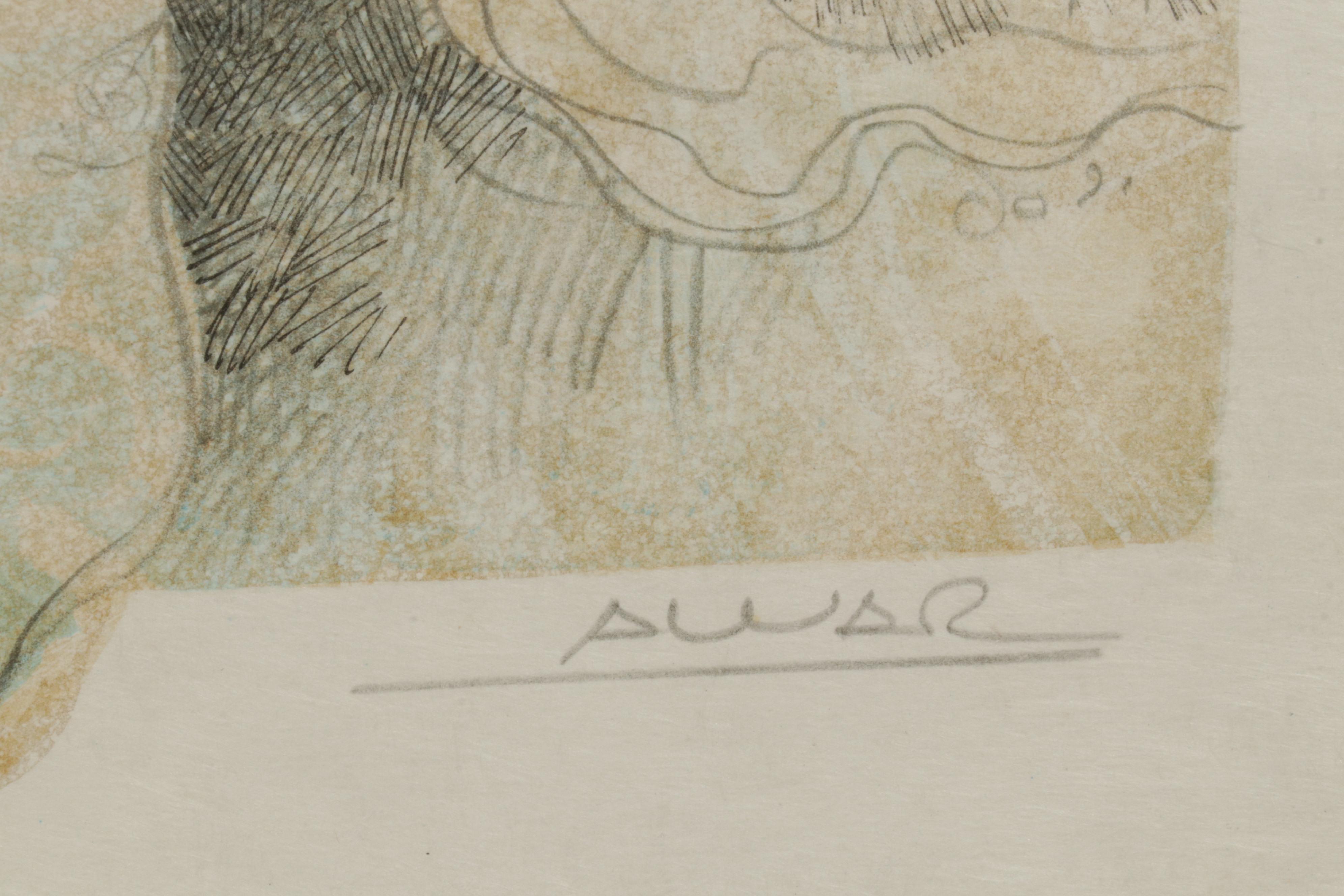 Àlvar Suñol Embossed Color Lithograph "Joseph Interprets Pharaoh's Dream," 1990