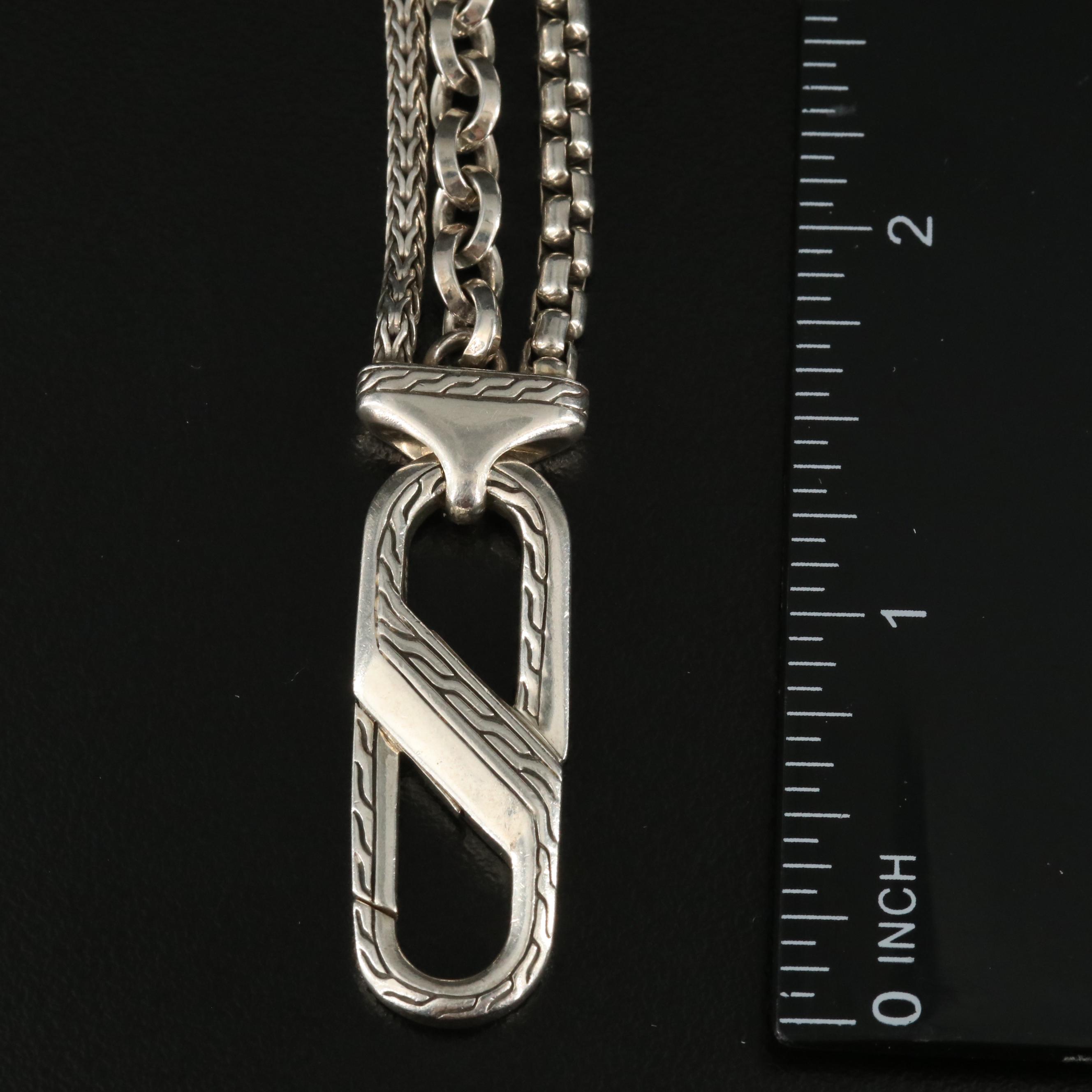 John Hardy Remix Carabines Triple Row Sterling Bracelet