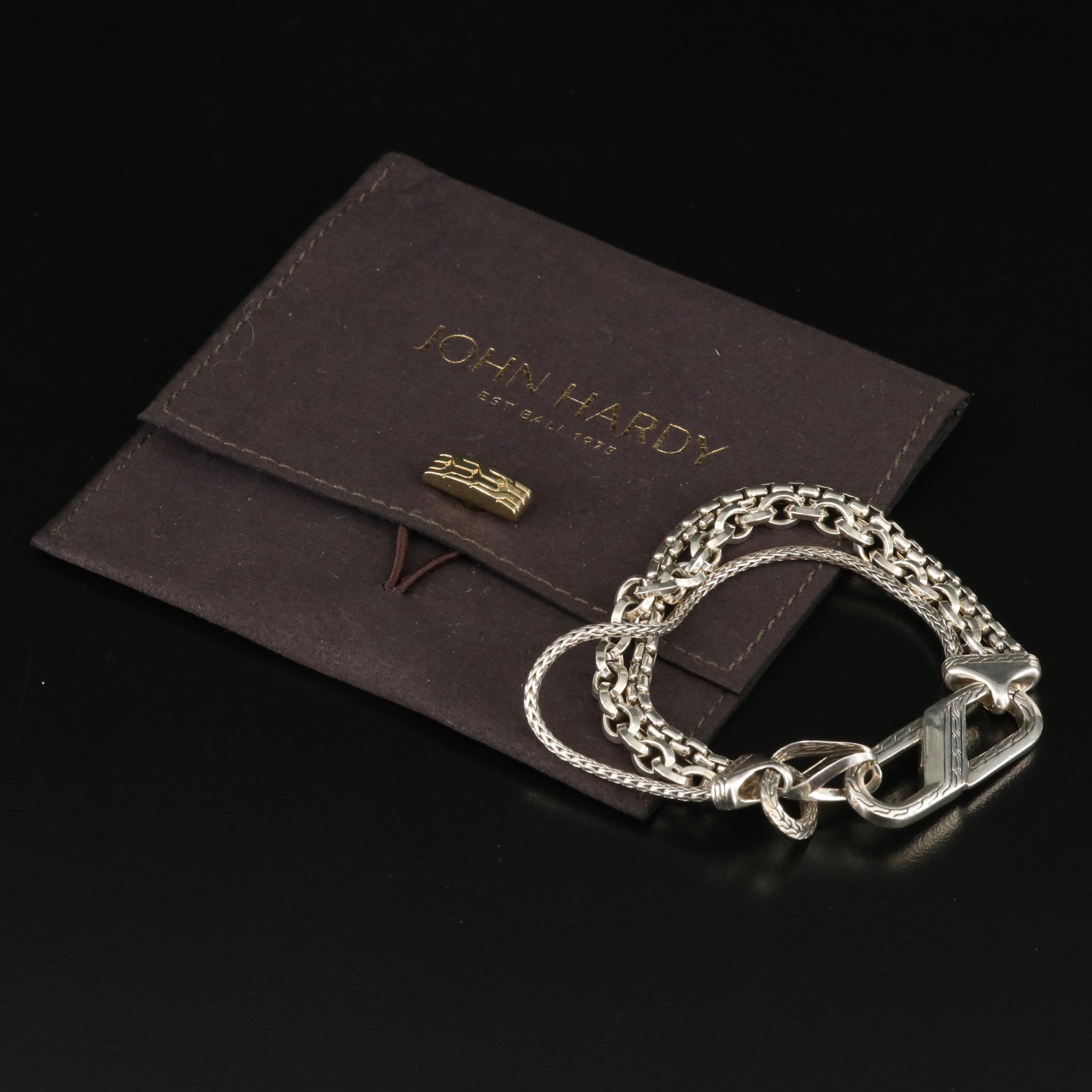 John Hardy Remix Carabines Triple Row Sterling Bracelet