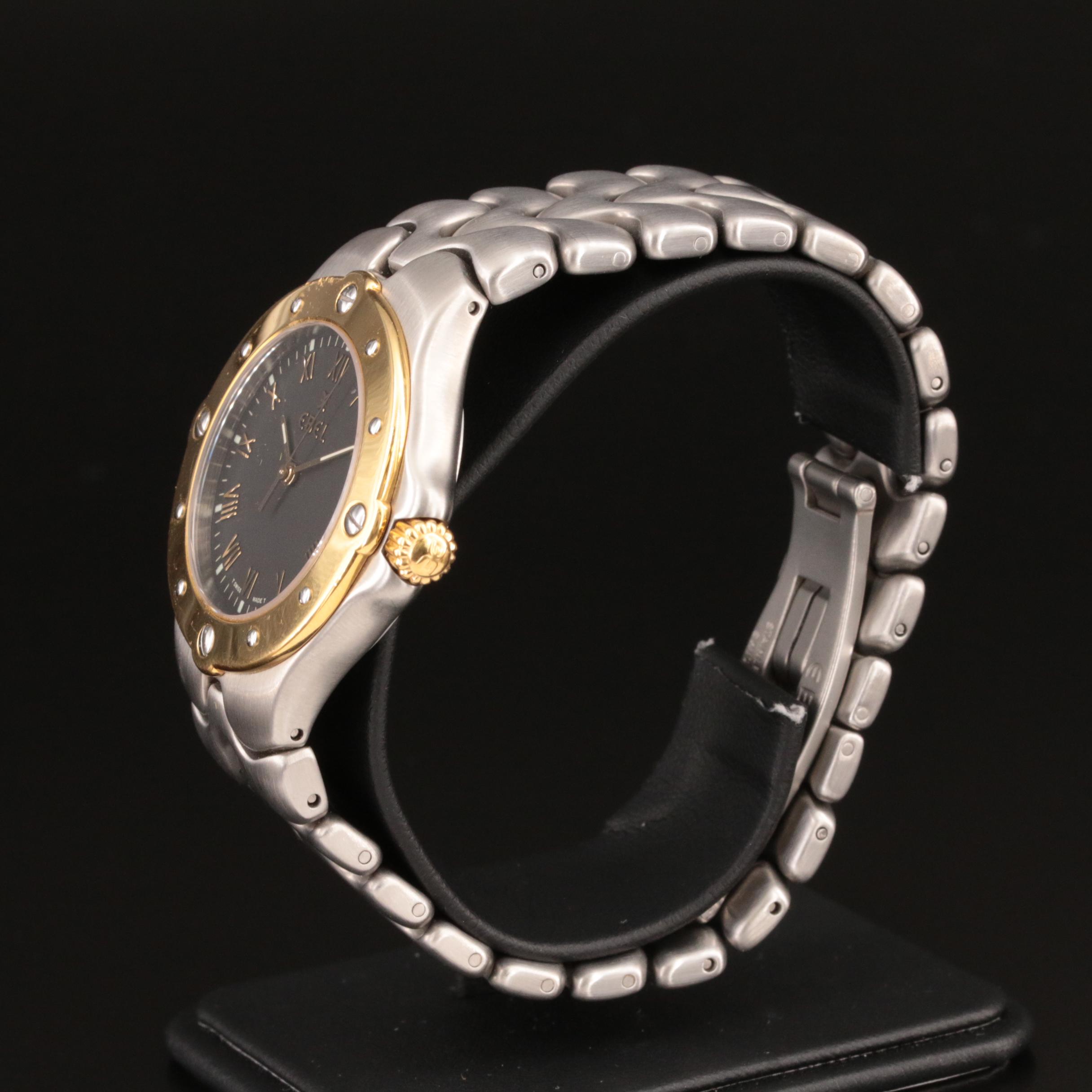 18K and Stainless Steel Ebel Sport Wave Watch