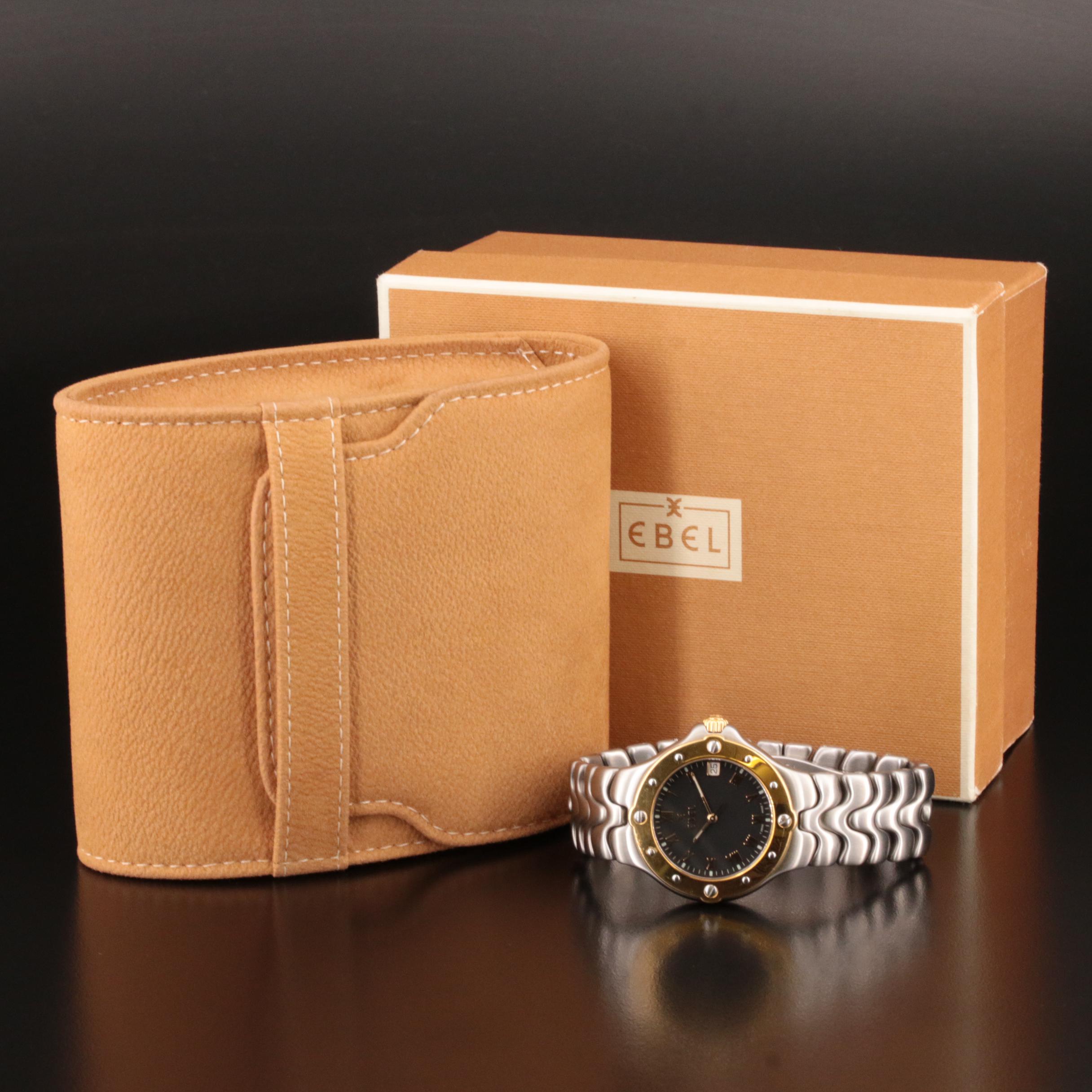 18K and Stainless Steel Ebel Sport Wave Watch