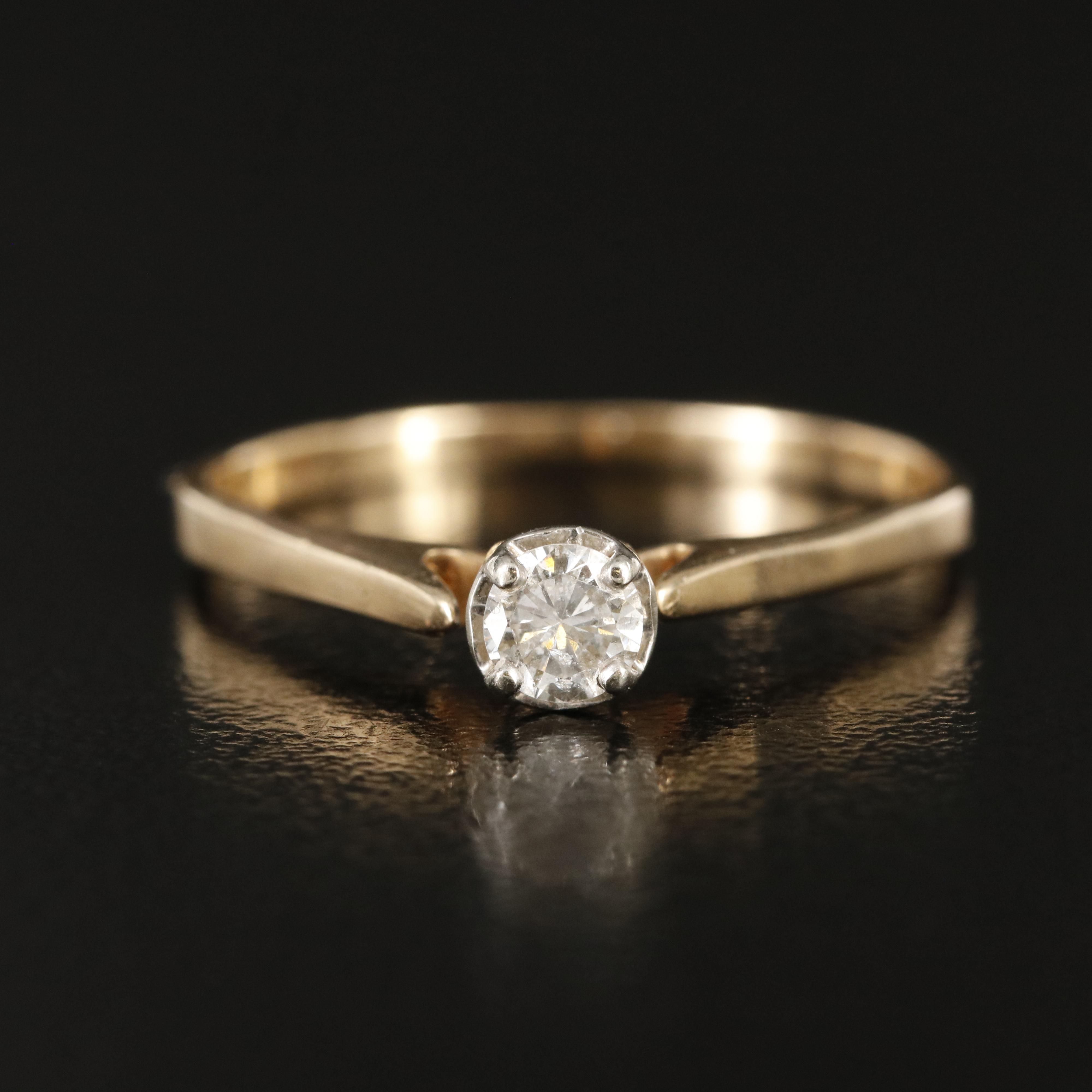 10K 0.18 CT Diamond Solitaire Ring