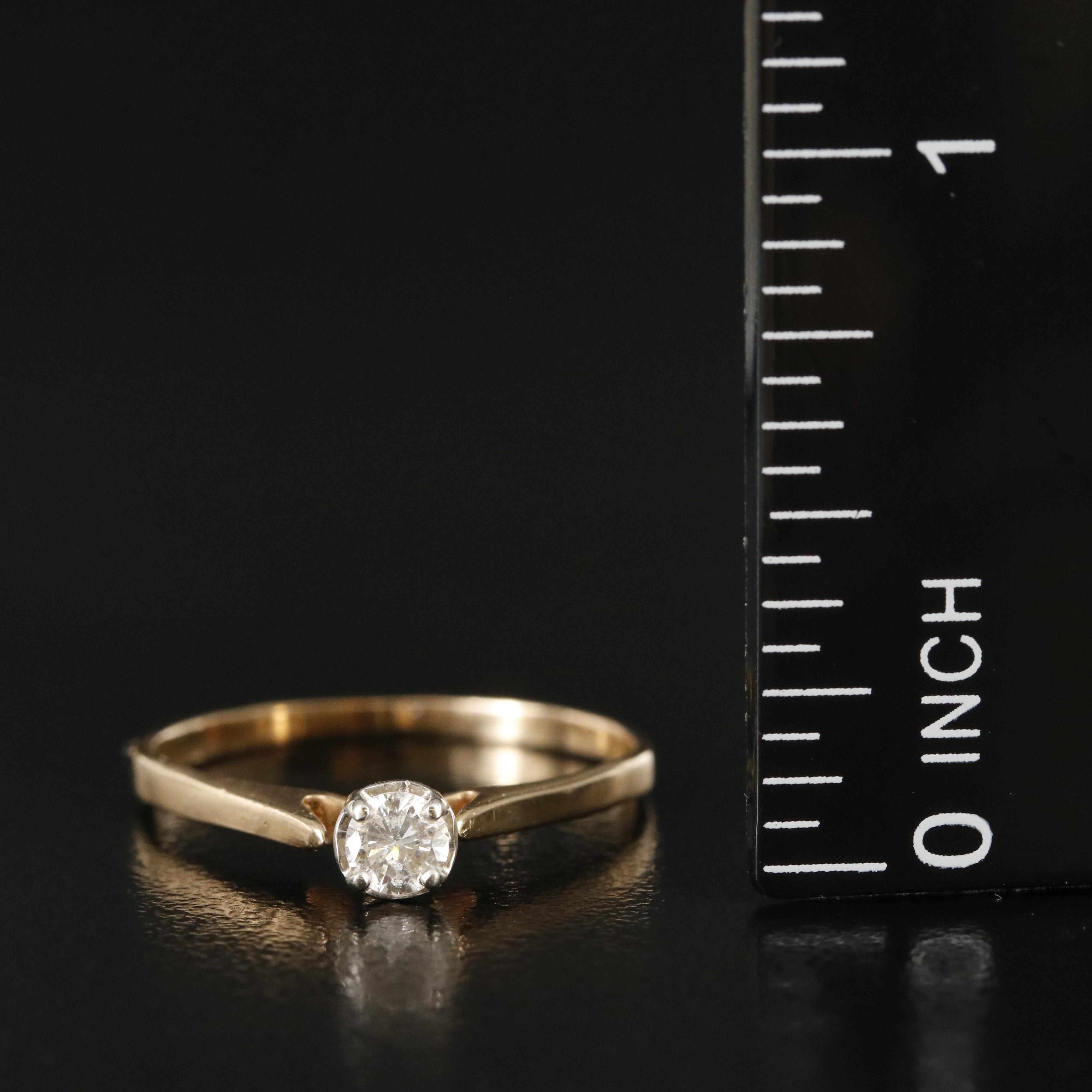 10K 0.18 CT Diamond Solitaire Ring