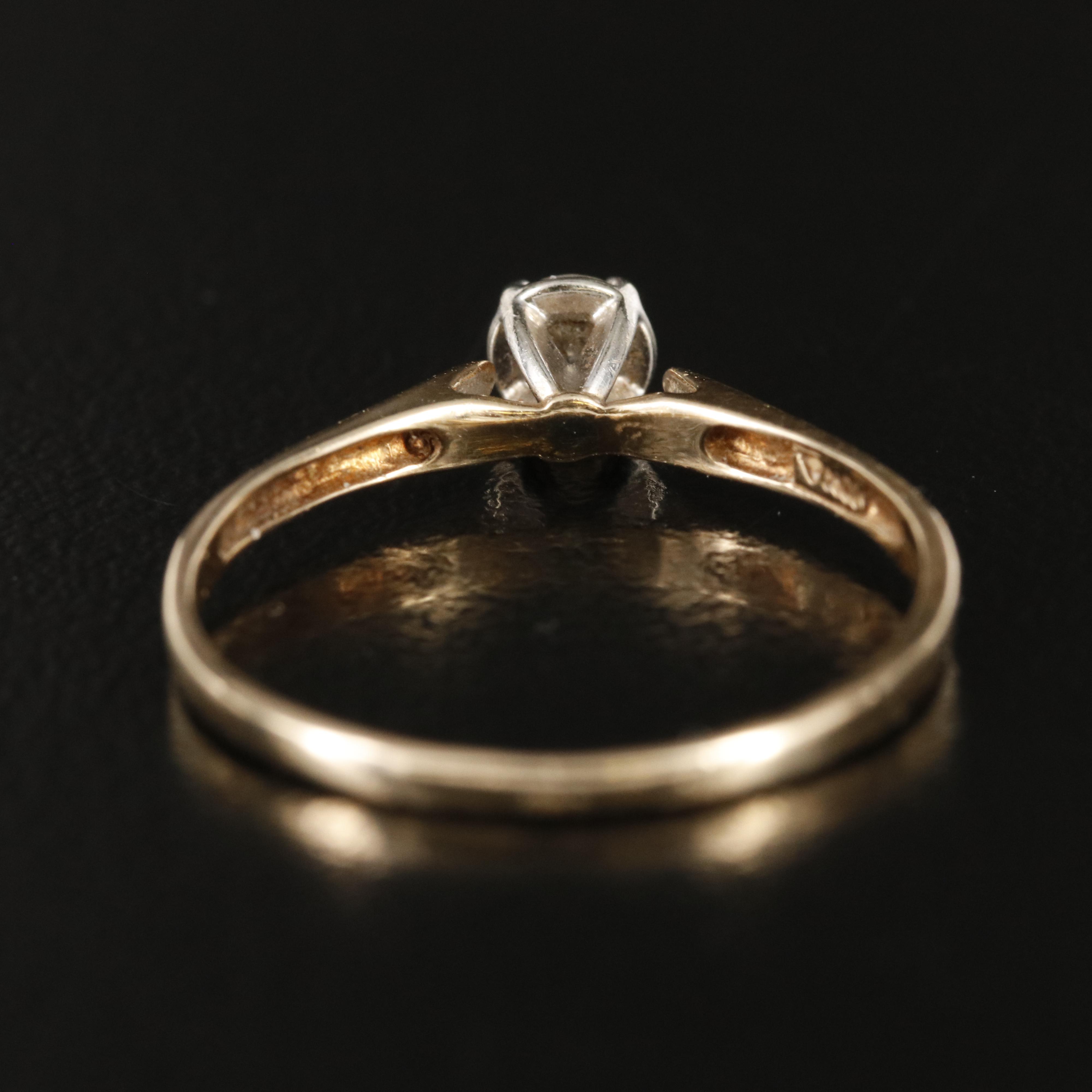 10K 0.18 CT Diamond Solitaire Ring