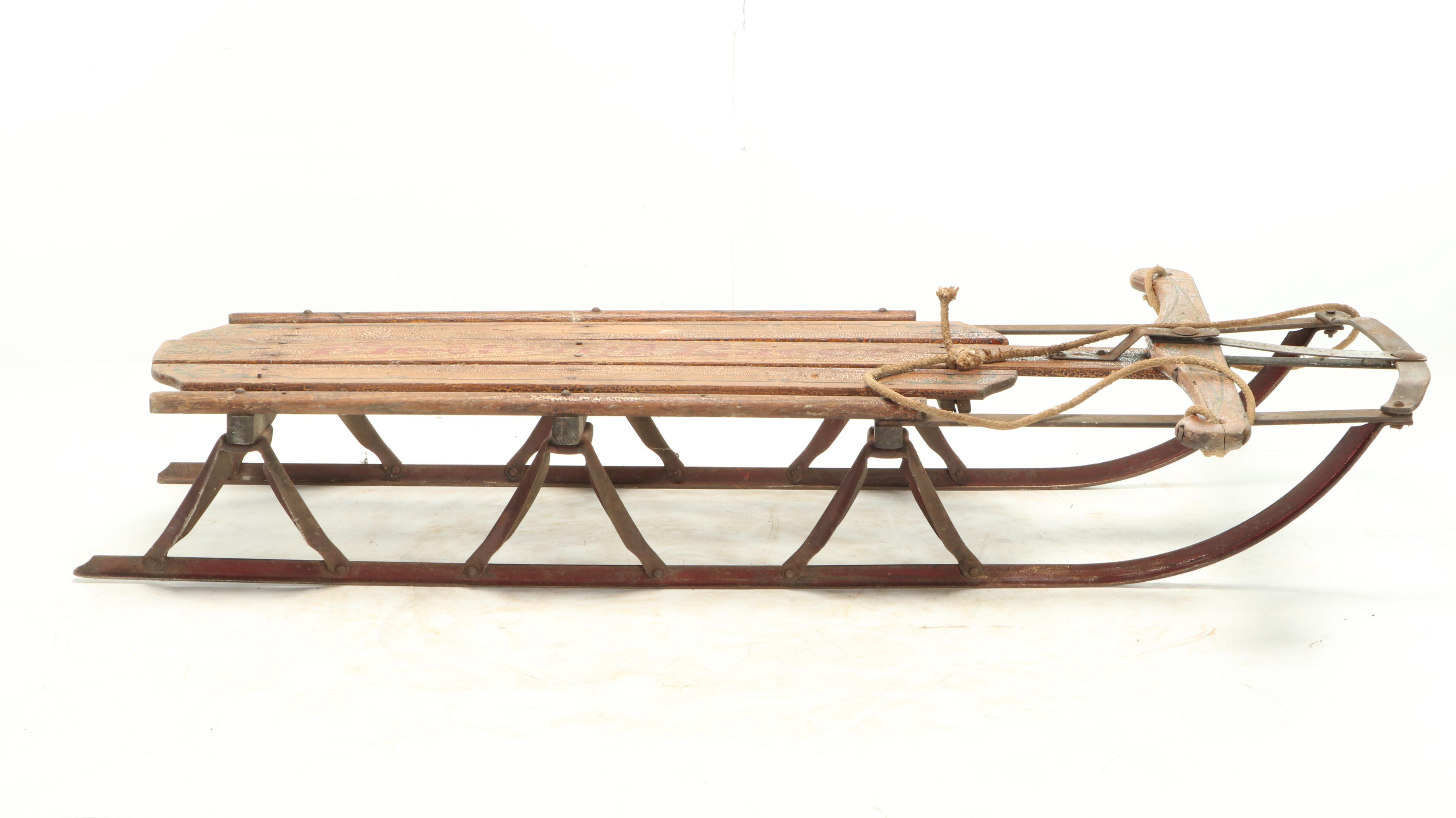 Fleetwing Racer 210 Wooden Snow Sled, Early 20th Century