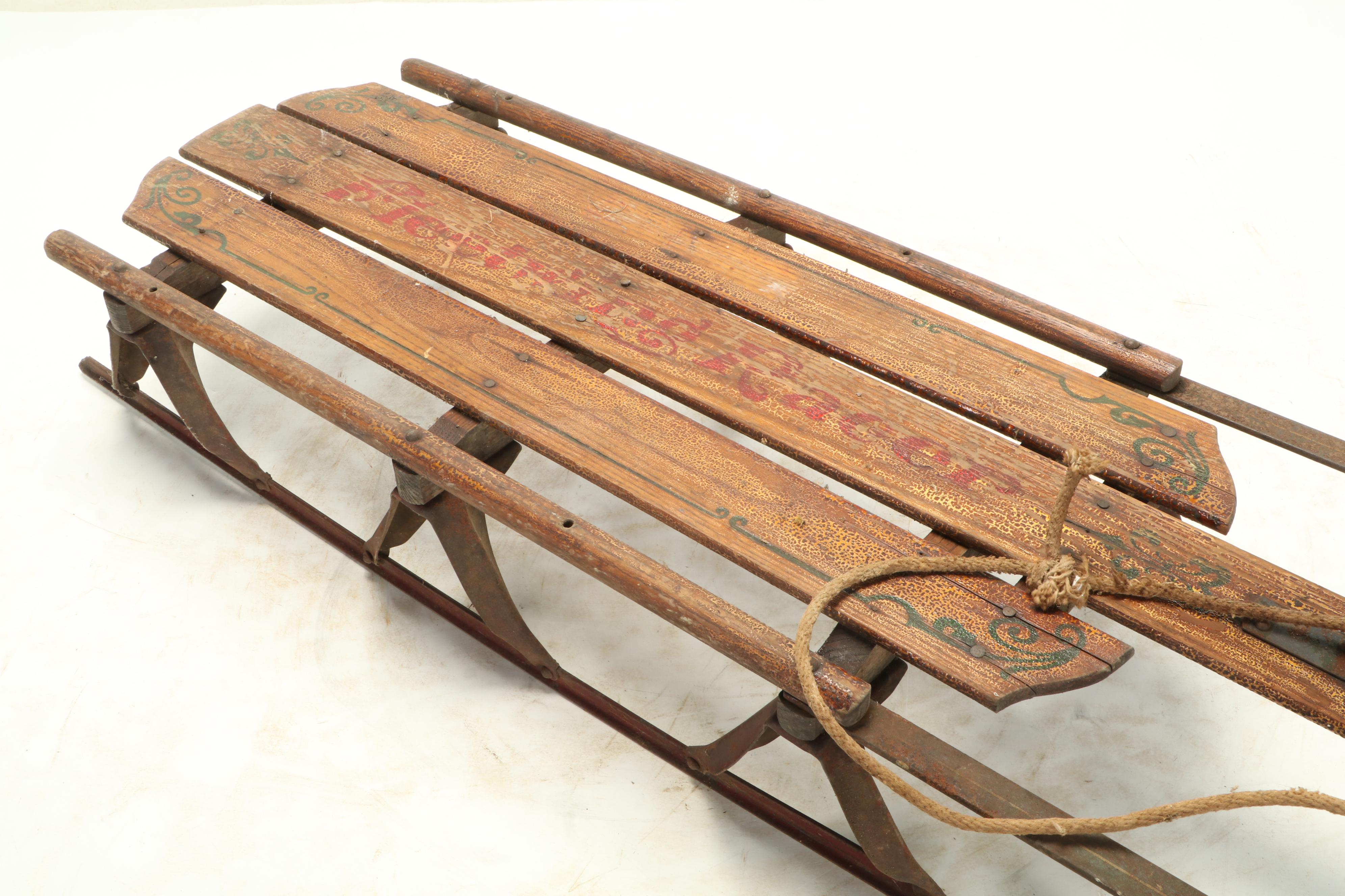 Fleetwing Racer 210 Wooden Snow Sled, Early 20th Century