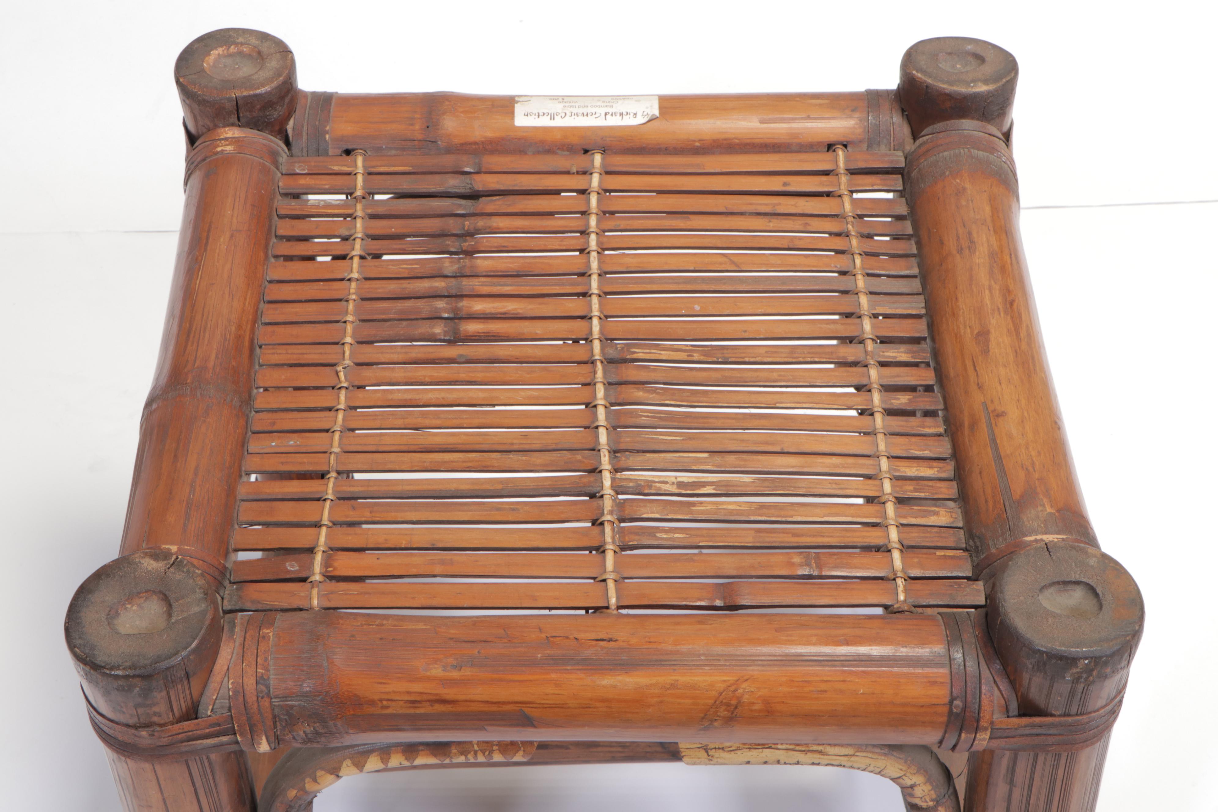 Chinese Bamboo End Table, Mid to Late 20th Century