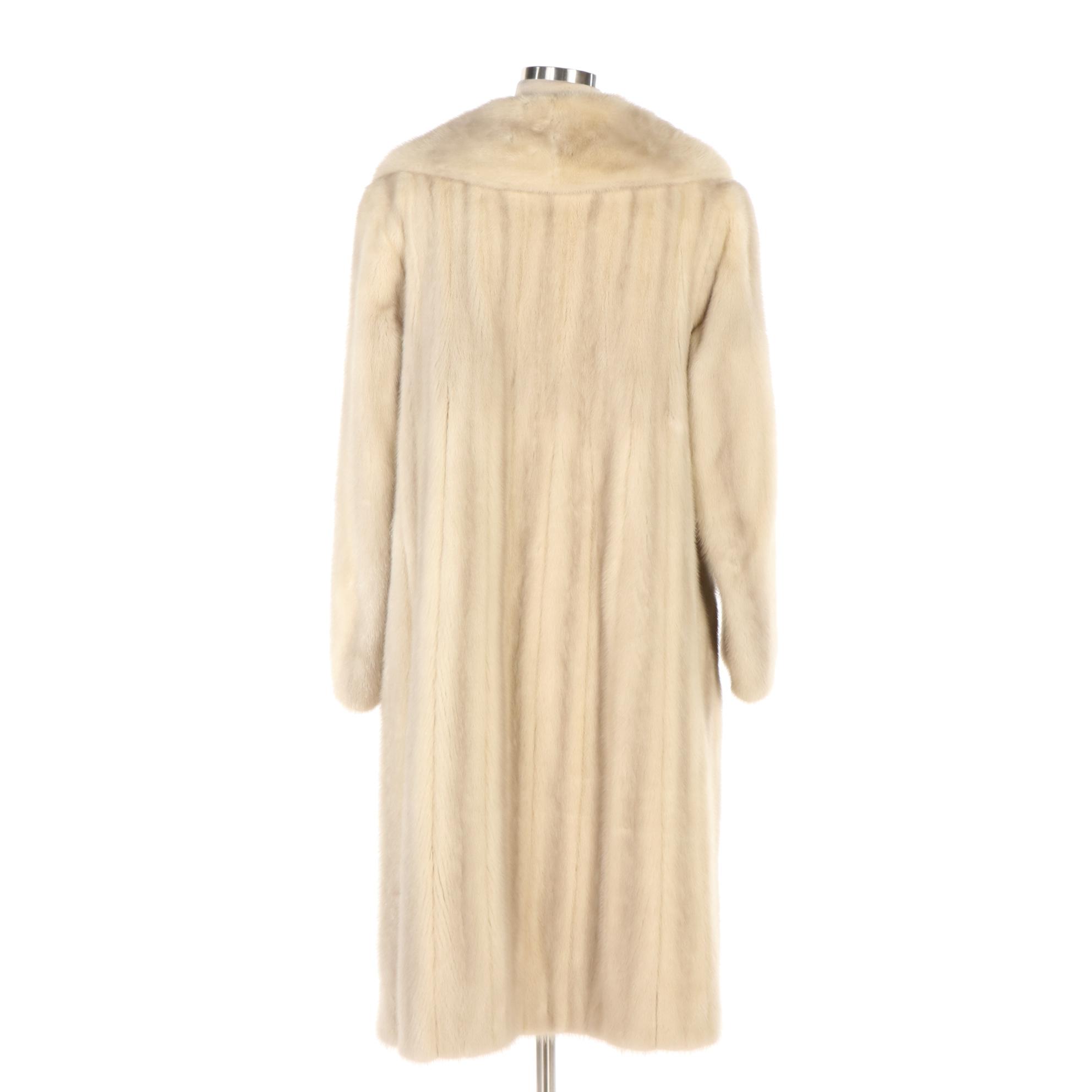 Mink Fur Coat with Wide Notch Collar