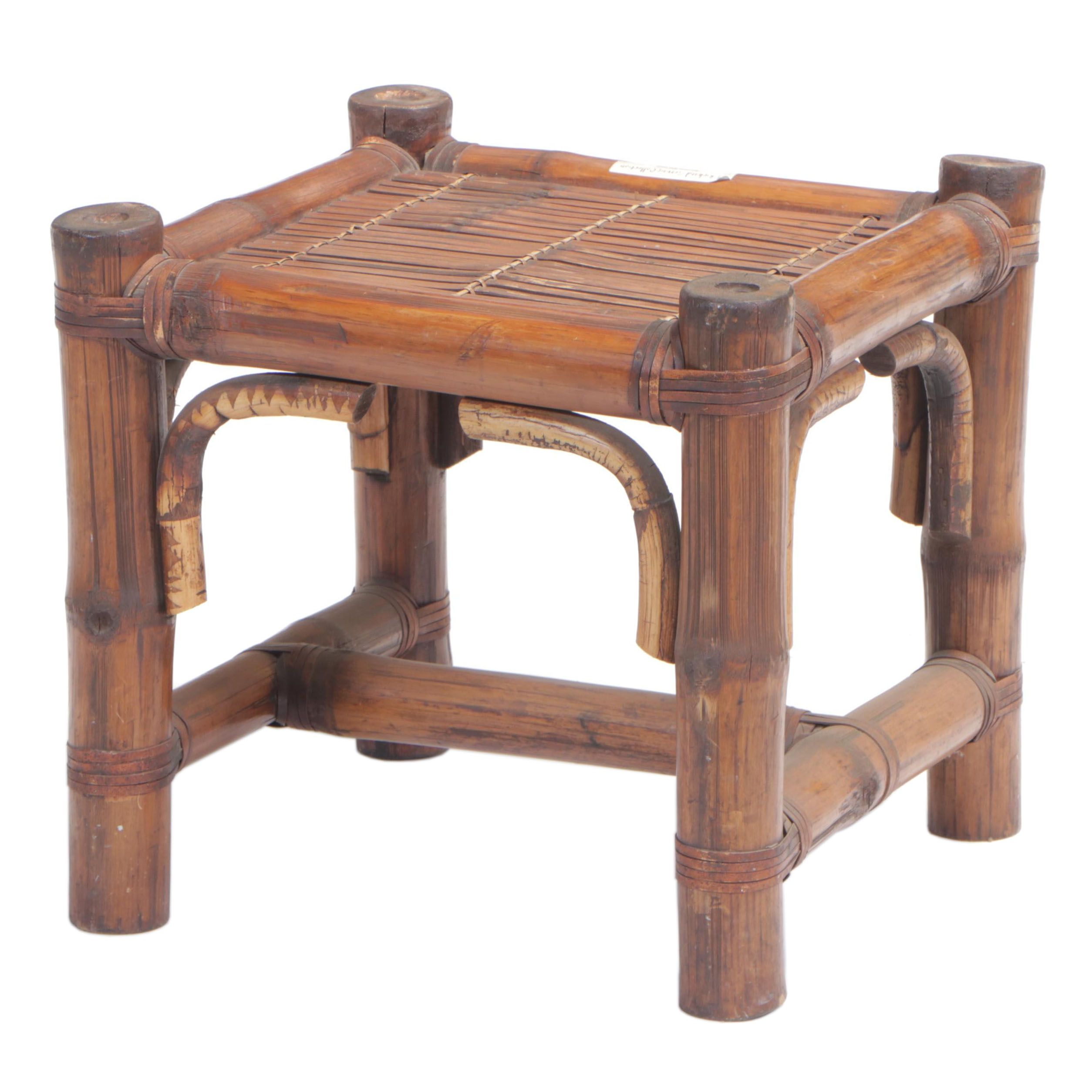 Chinese Bamboo End Table, Mid to Late 20th Century