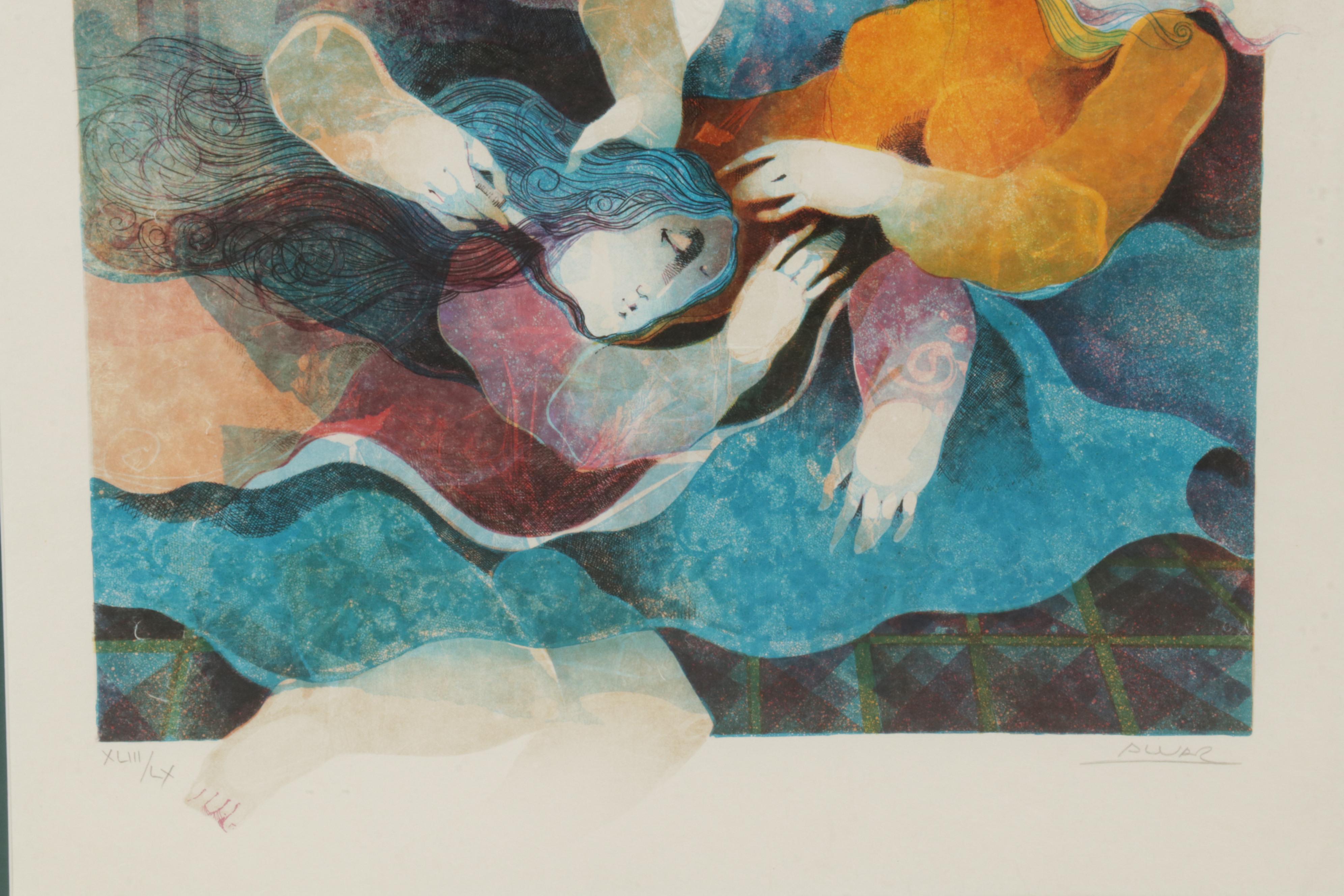 Àlvar Suñol "Suite Biblique II" Embossed Lithograph "Samson and Delilah," 1990