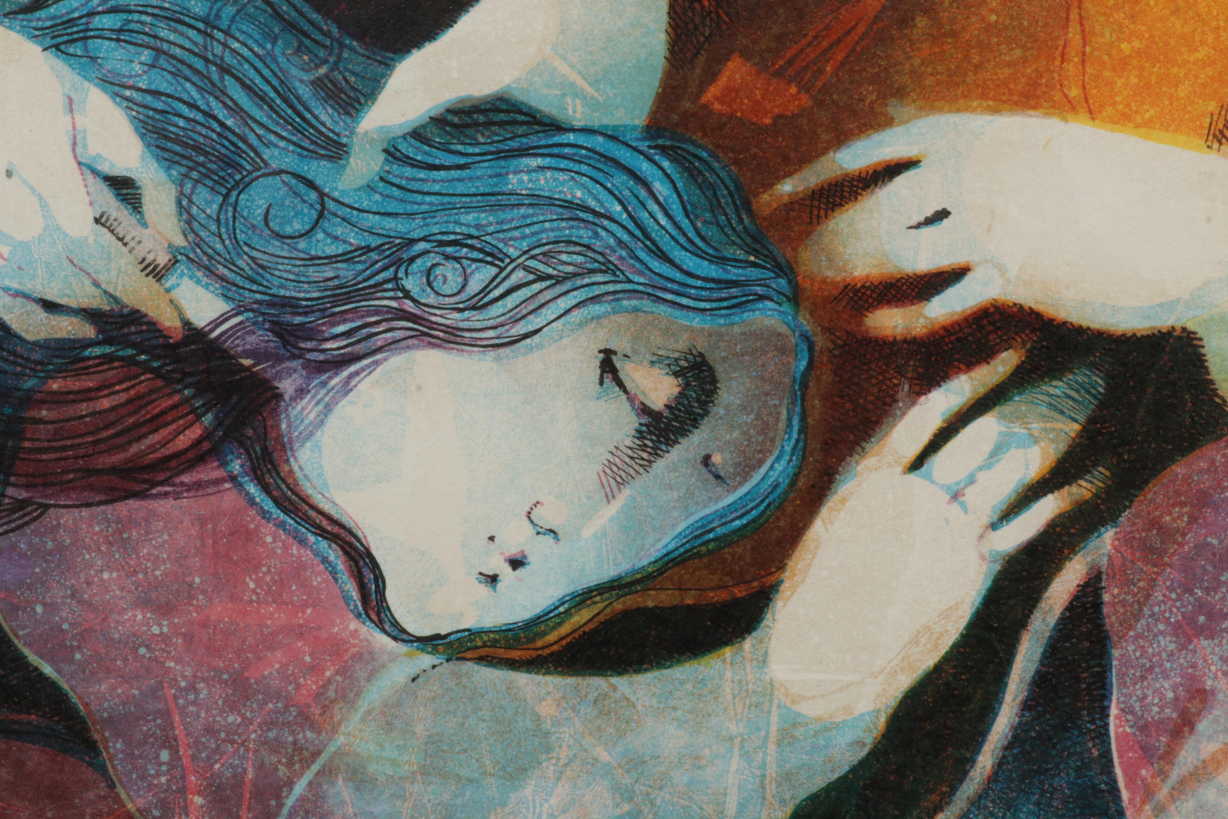 Àlvar Suñol "Suite Biblique II" Embossed Lithograph "Samson and Delilah," 1990