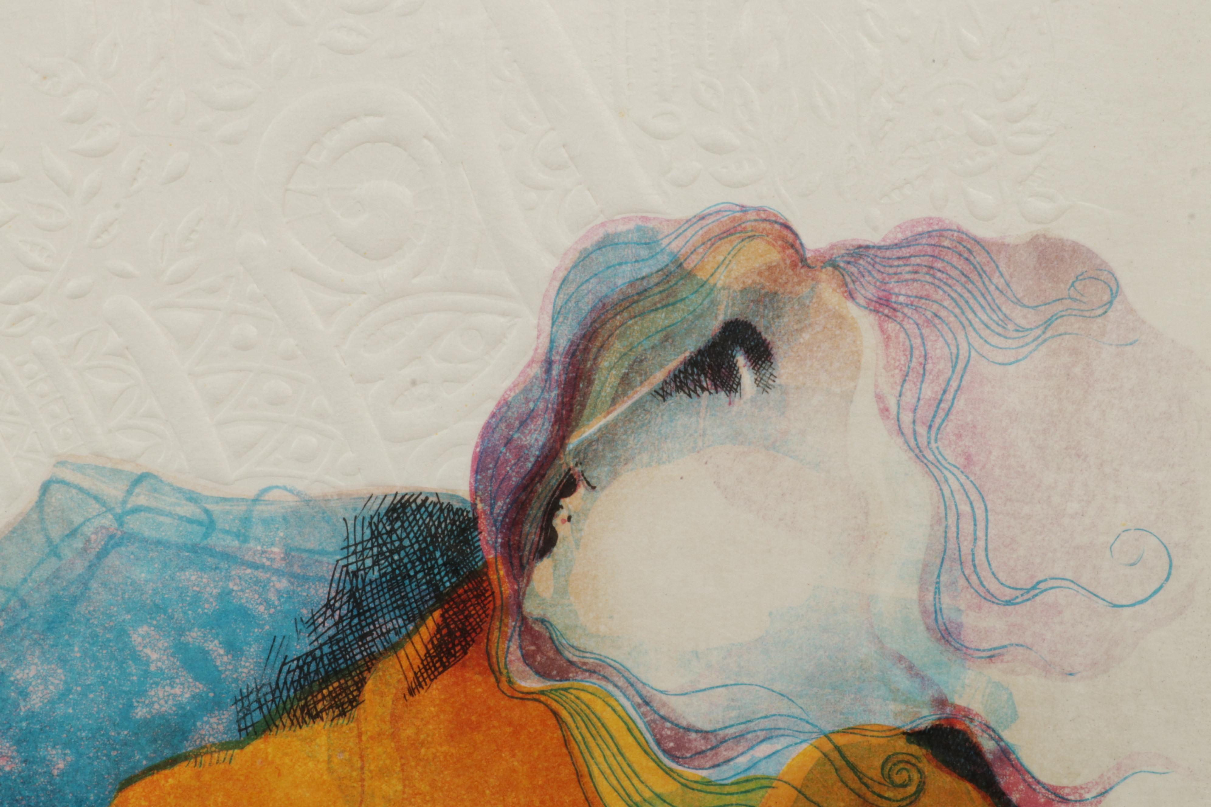 Àlvar Suñol "Suite Biblique II" Embossed Lithograph "Samson and Delilah," 1990