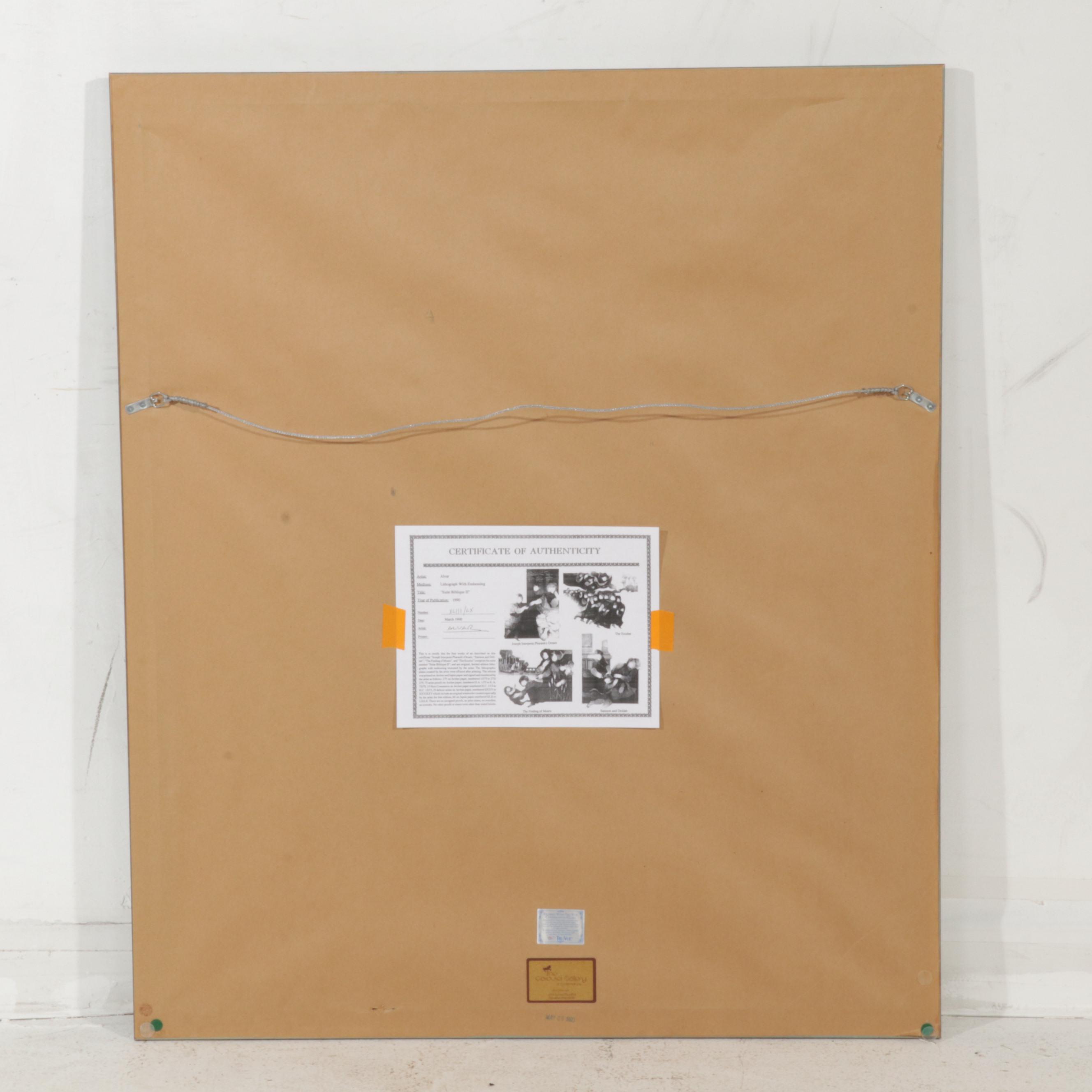 Àlvar Suñol "Suite Biblique II" Embossed Lithograph "Samson and Delilah," 1990