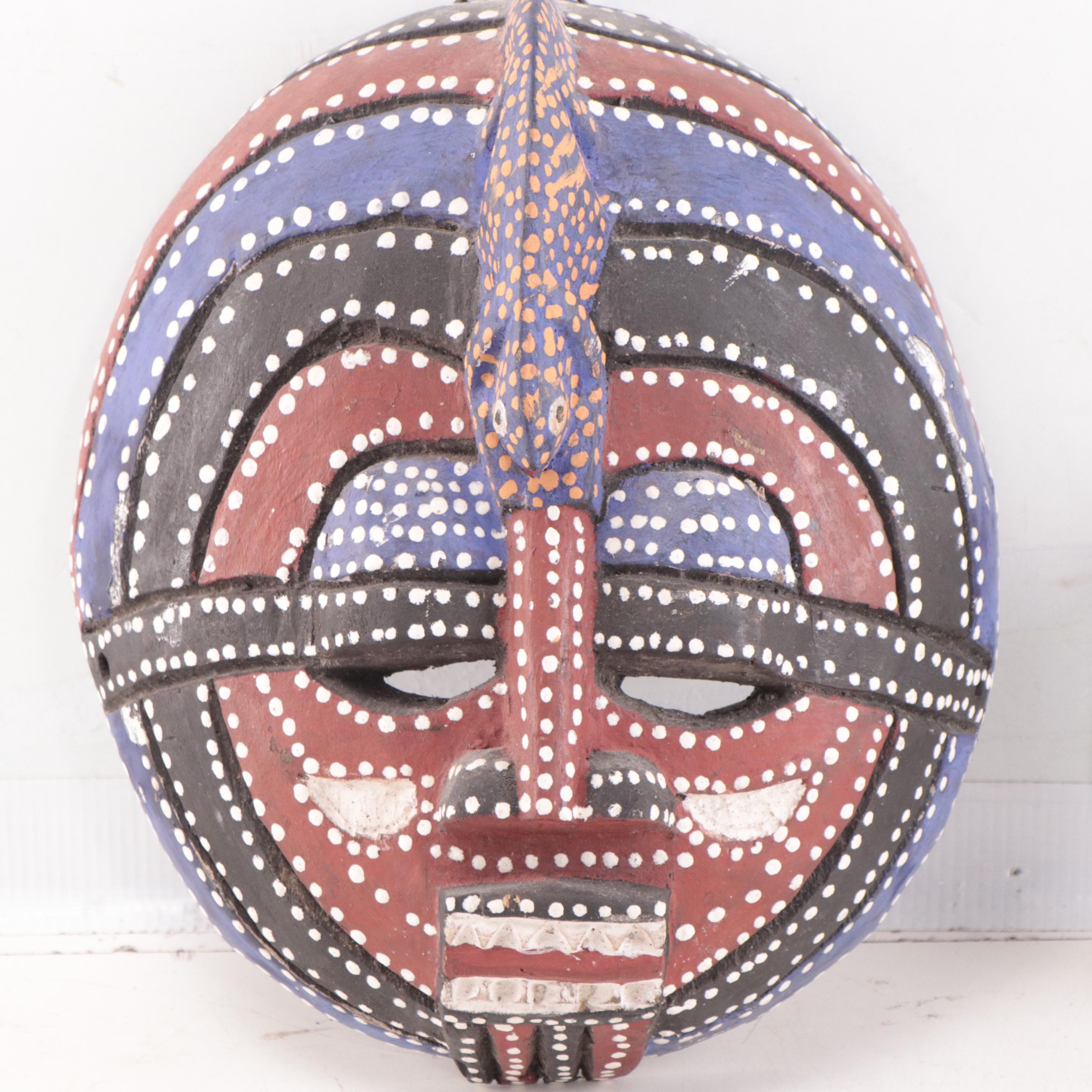 Tanzanian, Kenyan and Bamileke Carved Wood Wall Masks