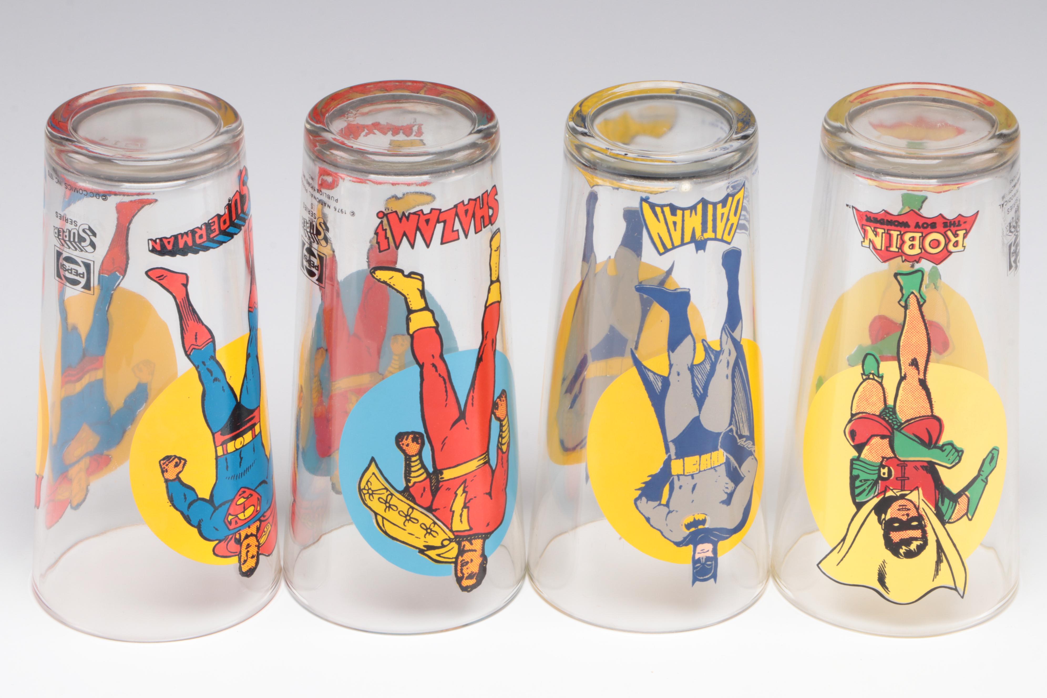 Pepsi's "Superman", "Shazam", "Batman" and Other Super Series Glasses, 1976