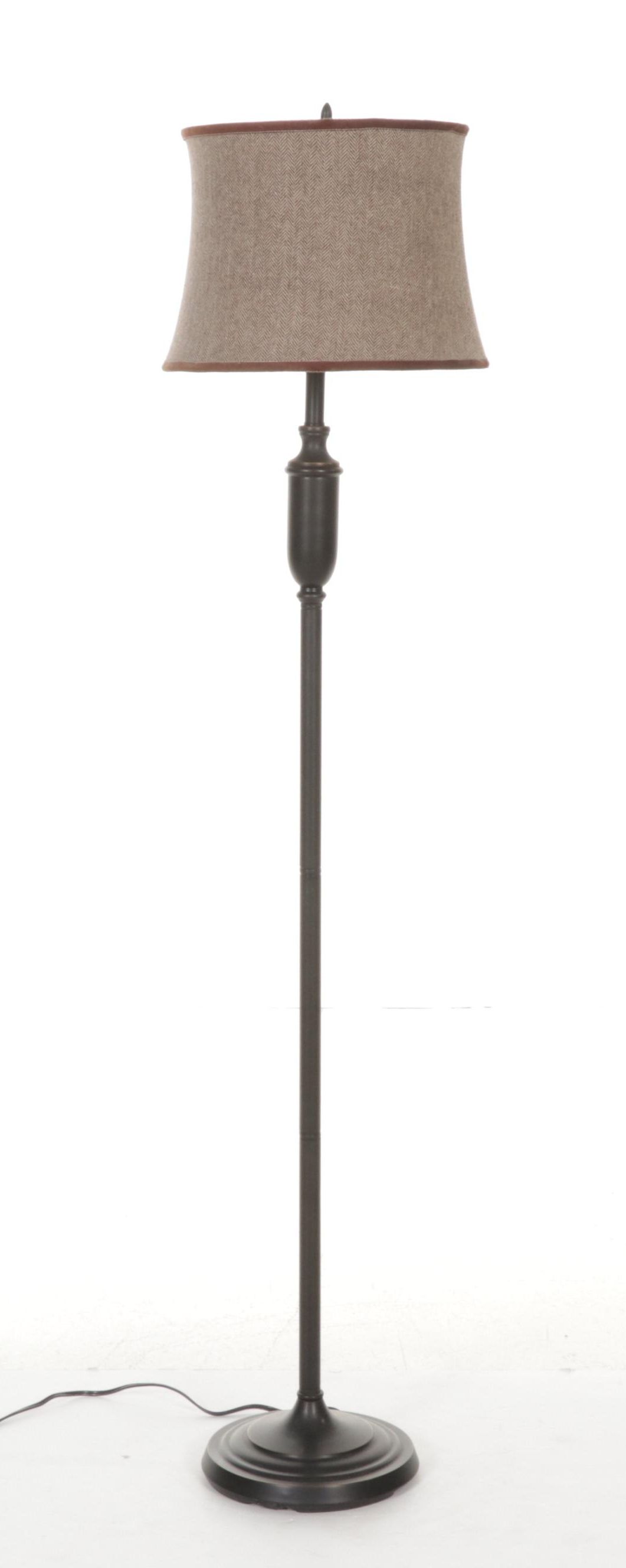 Coordinating Contemporary Floor and Table Lamps with Dark Bronze Finish