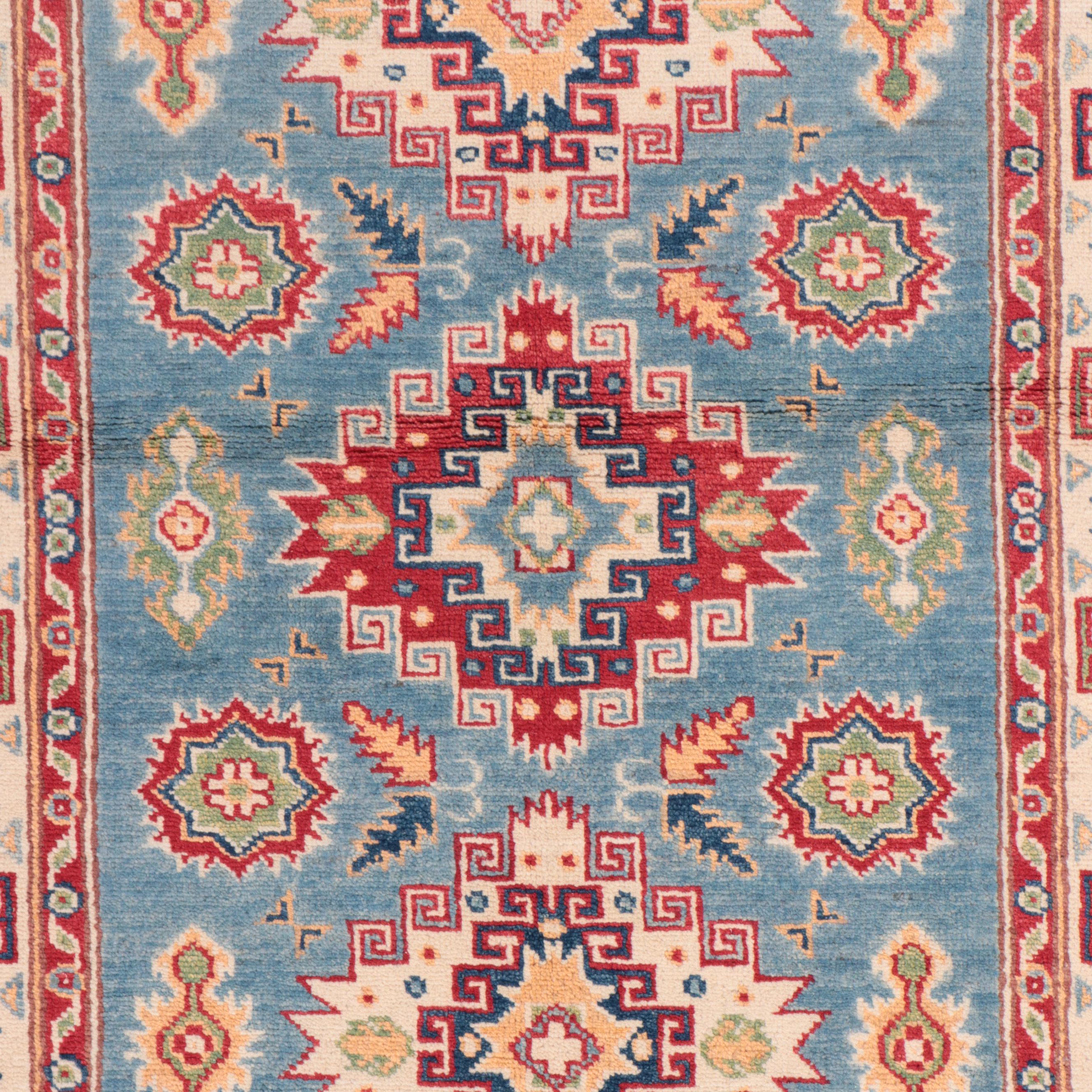 3'5 x 5' Hand-Knotted Pakistani Kazak Area Rug