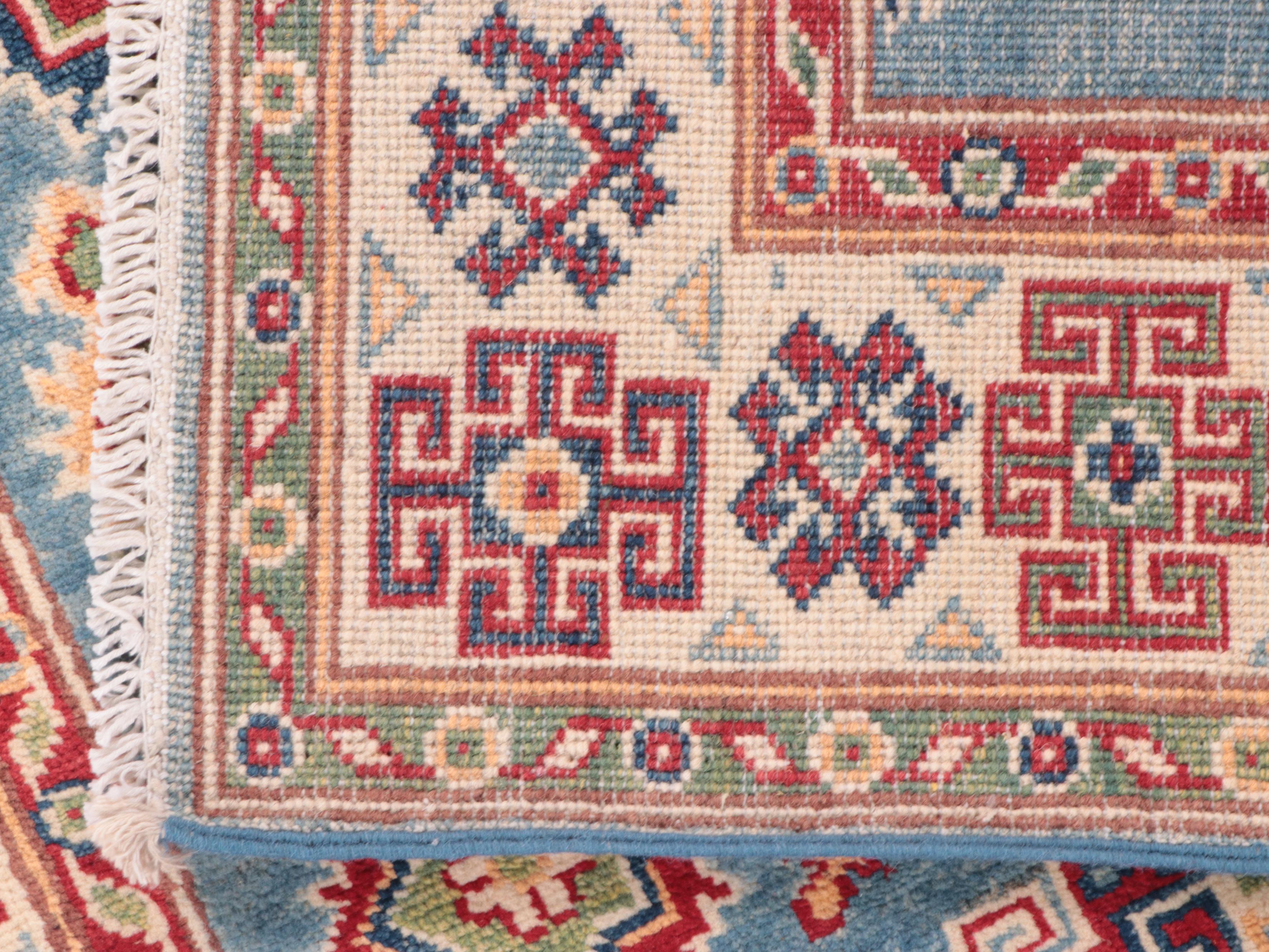 3'5 x 5' Hand-Knotted Pakistani Kazak Area Rug