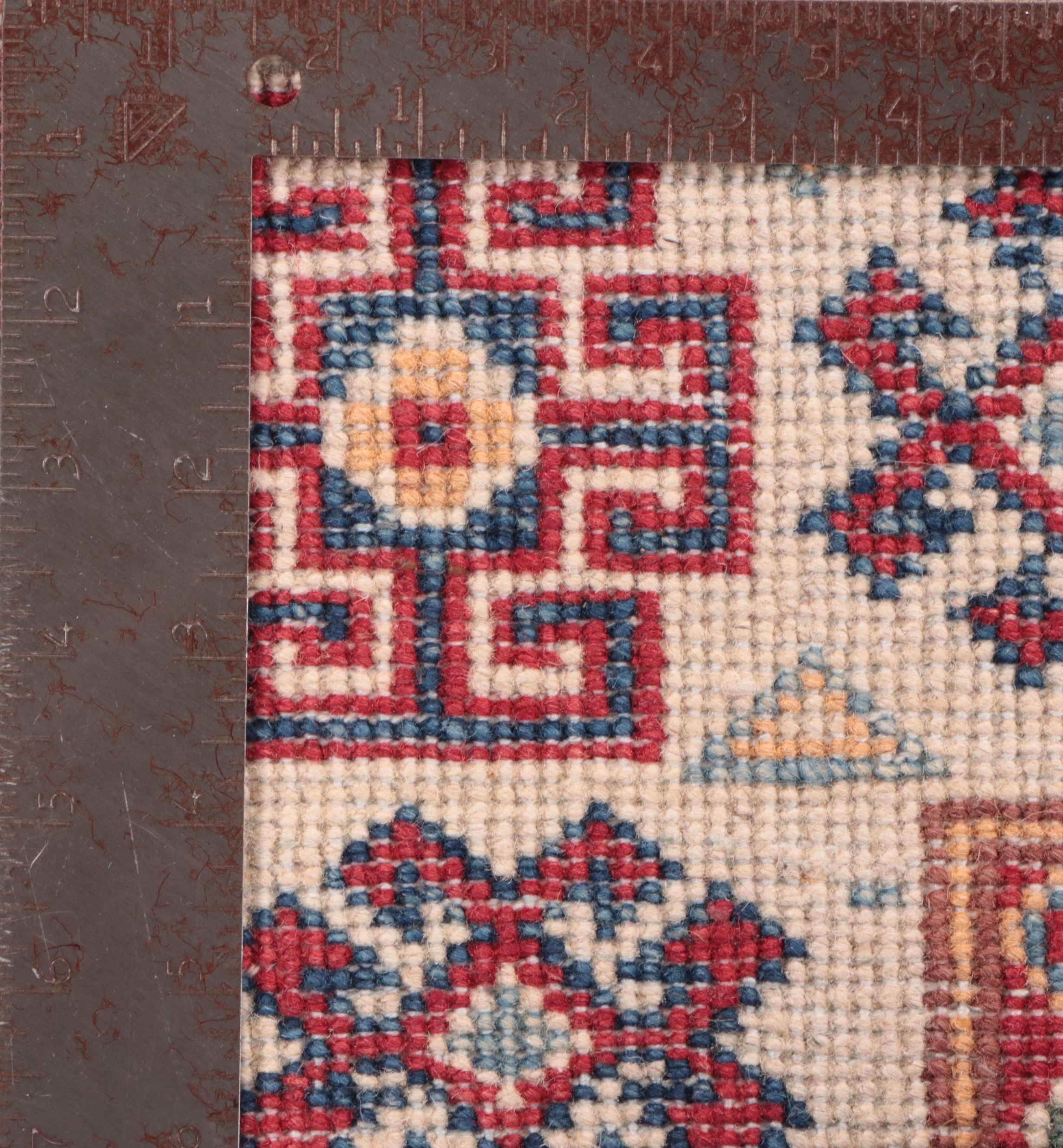 3'5 x 5' Hand-Knotted Pakistani Kazak Area Rug