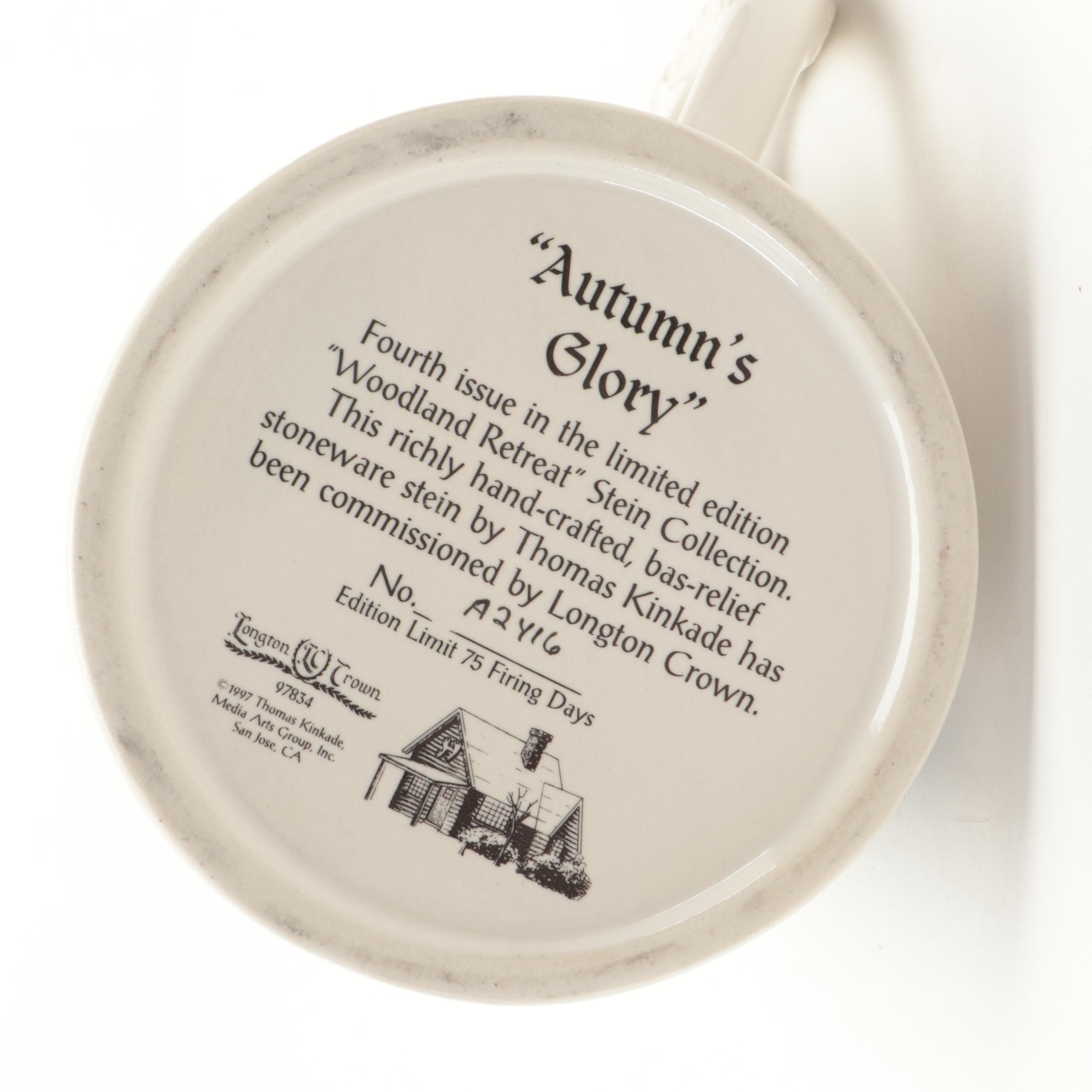 Thomas Kinkade "Woodland Retreat" Collection Stoneware Beer Steins