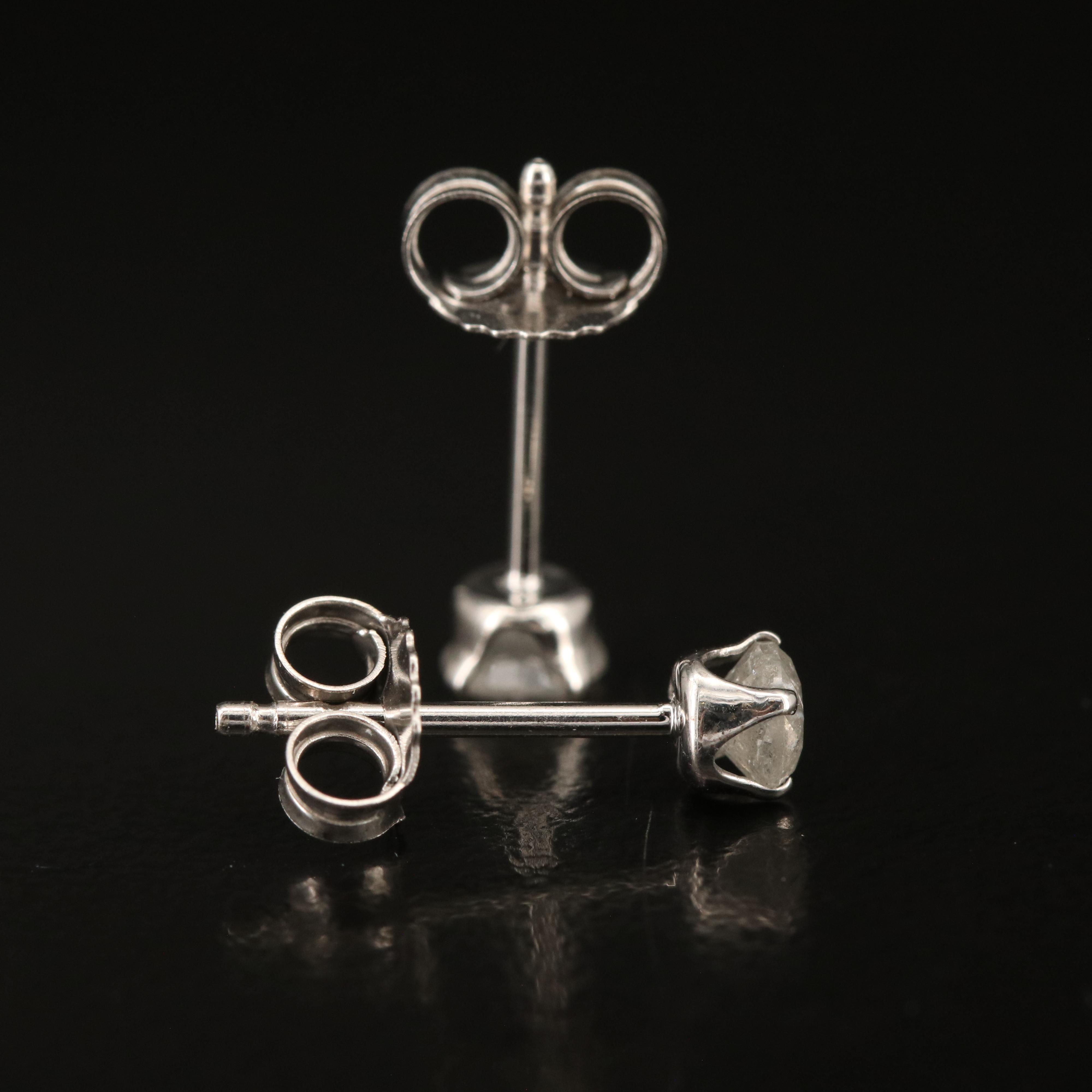 Sterling Diamond Stud Earrings
