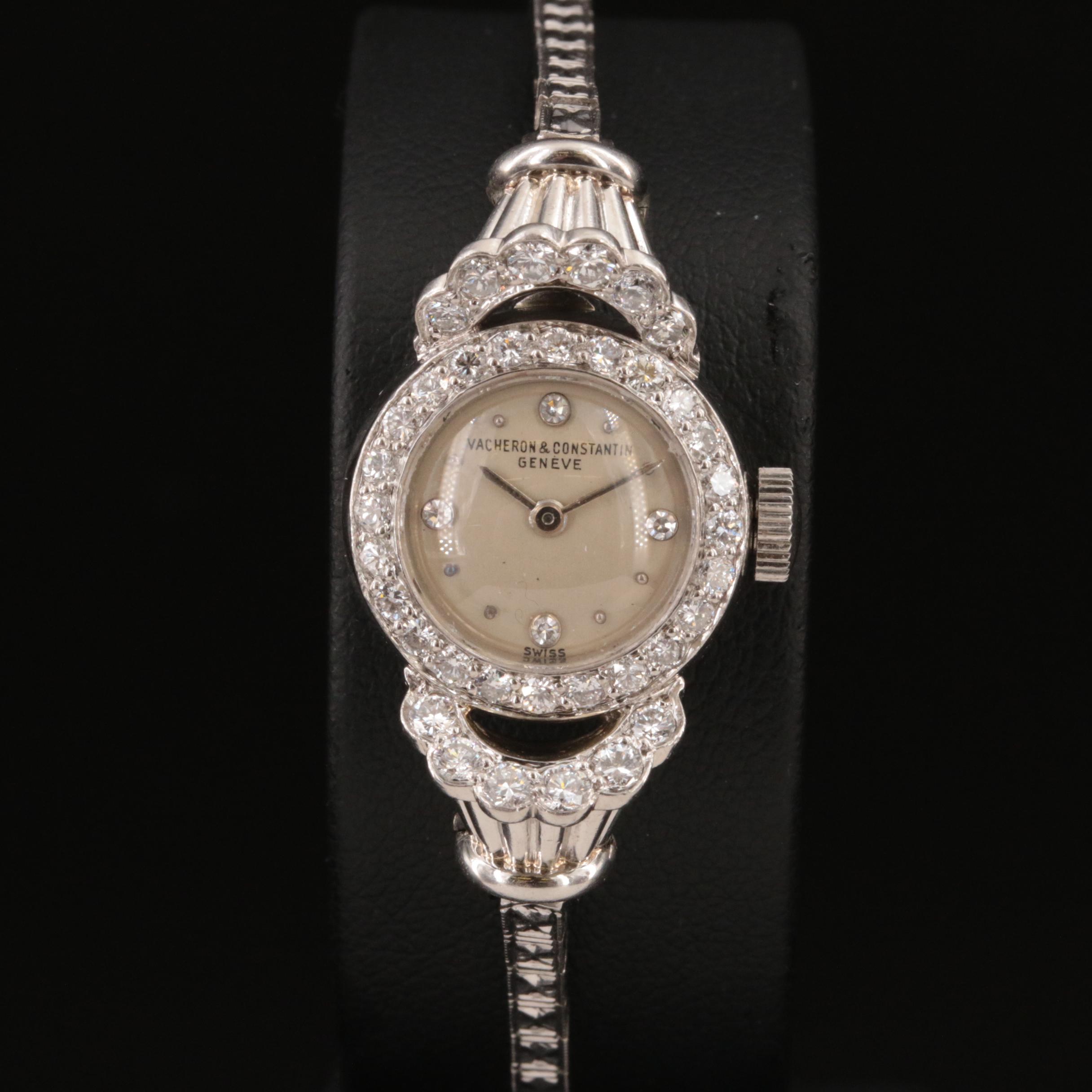 14K Diamond and Platinum Vacheron & Constatin Watch