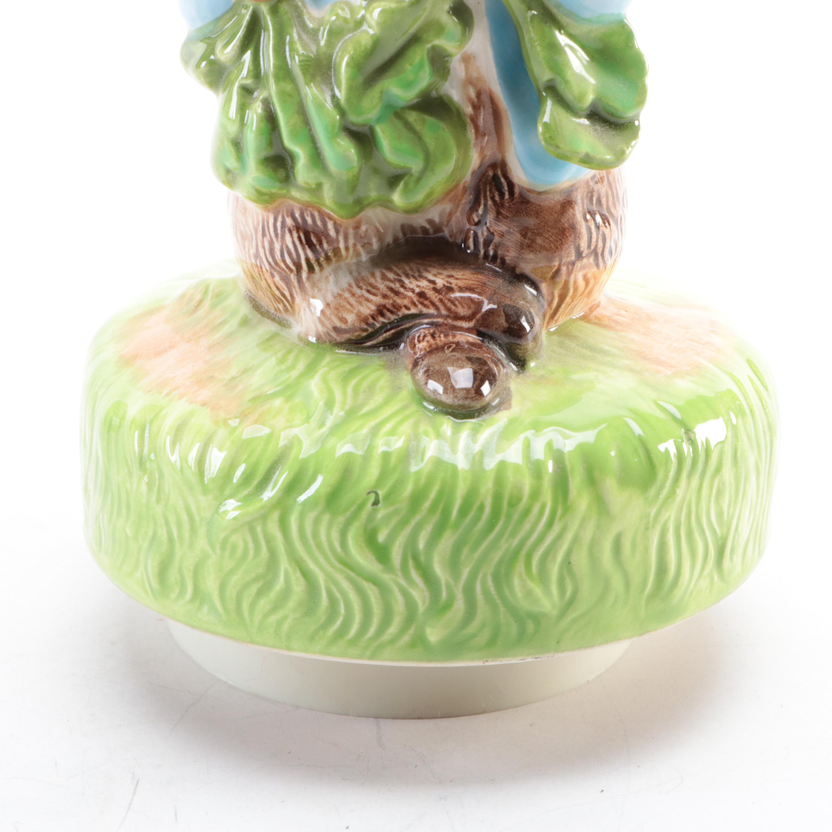 Schmid Beatrix Potter Peter Rabbit Ceramic Musical Figurine, Late 20th Century