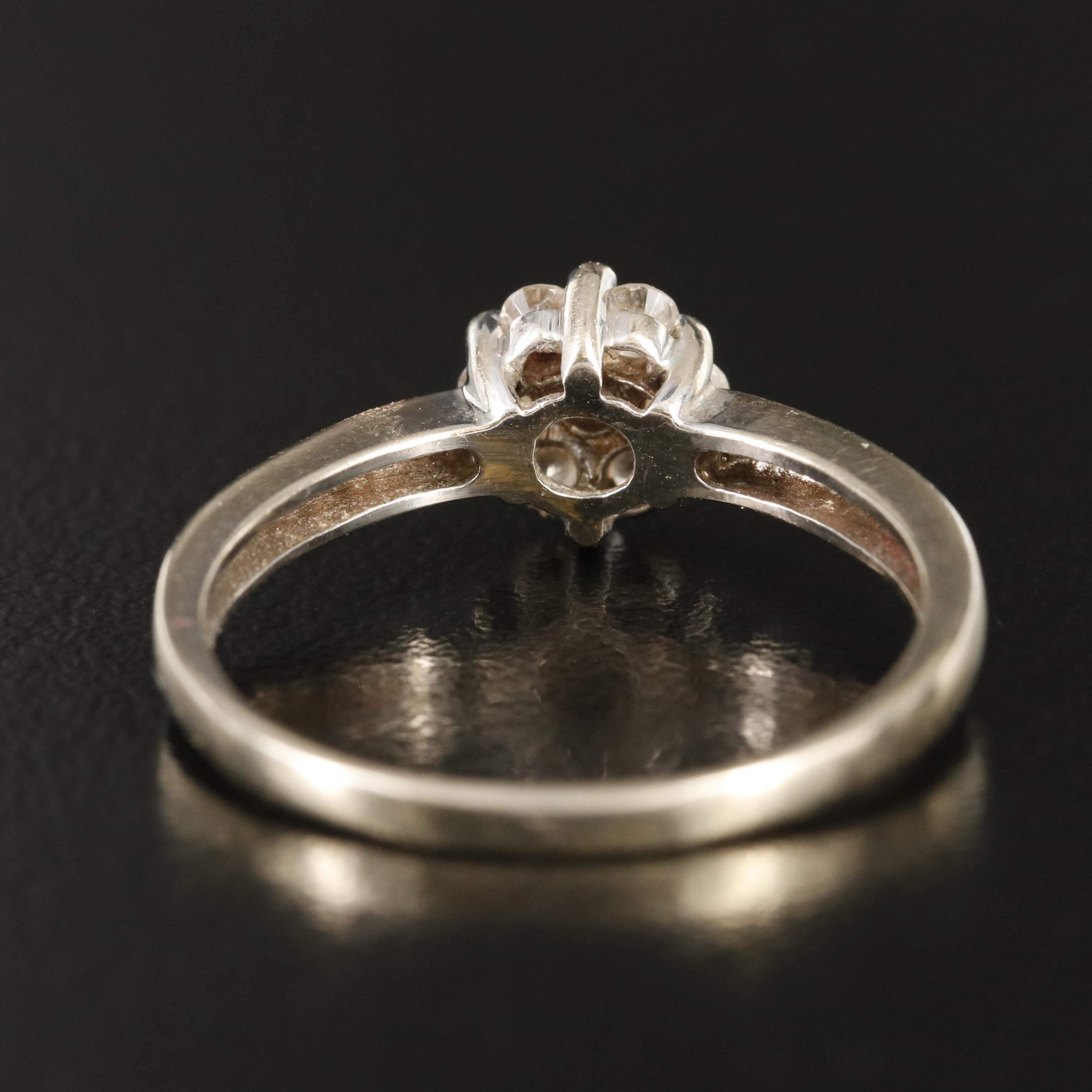 14K 0.36 CTW Diamond Cluster Ring