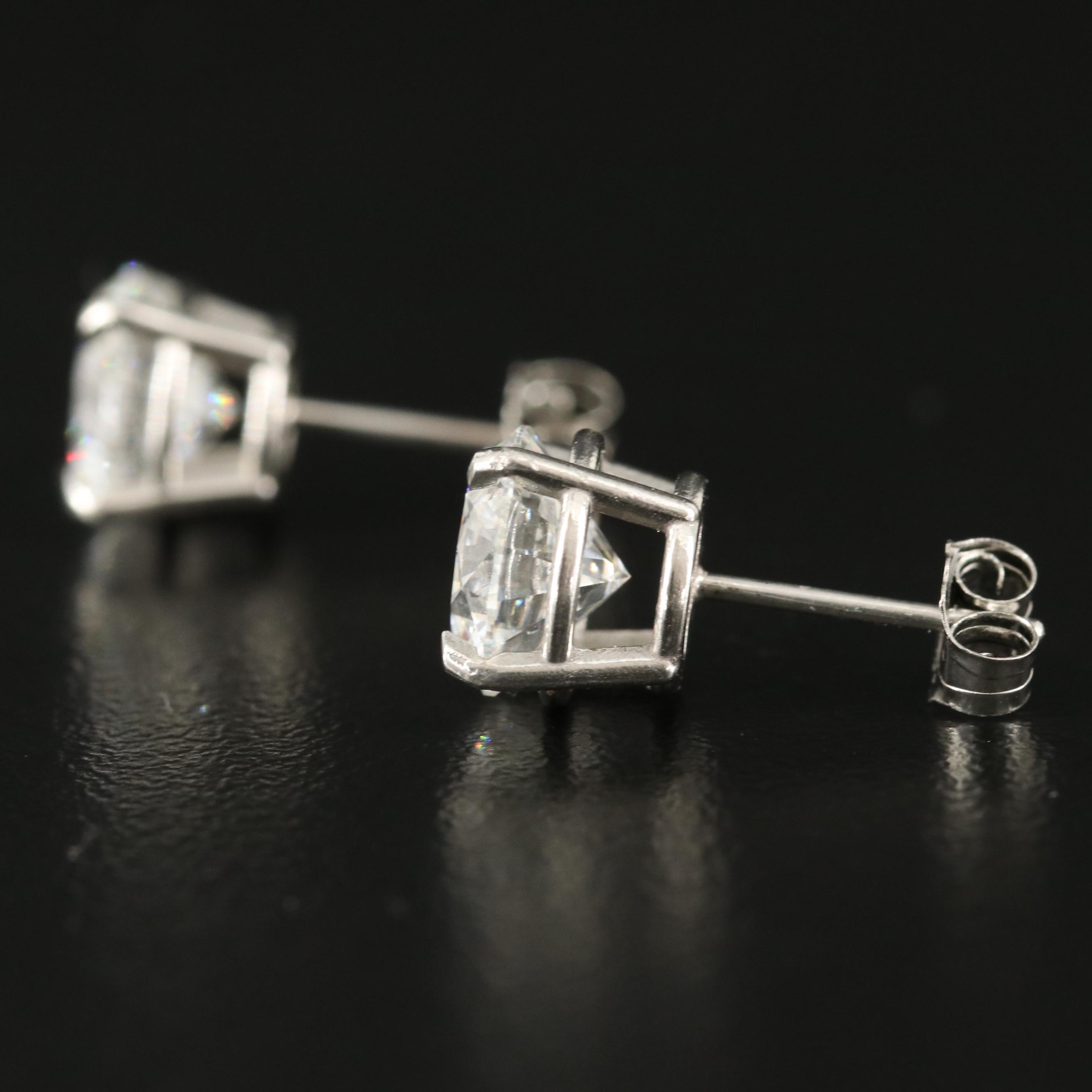 Platinum 3.04 CTW Lab Grown Diamond Stud Earrings with IGI Reports