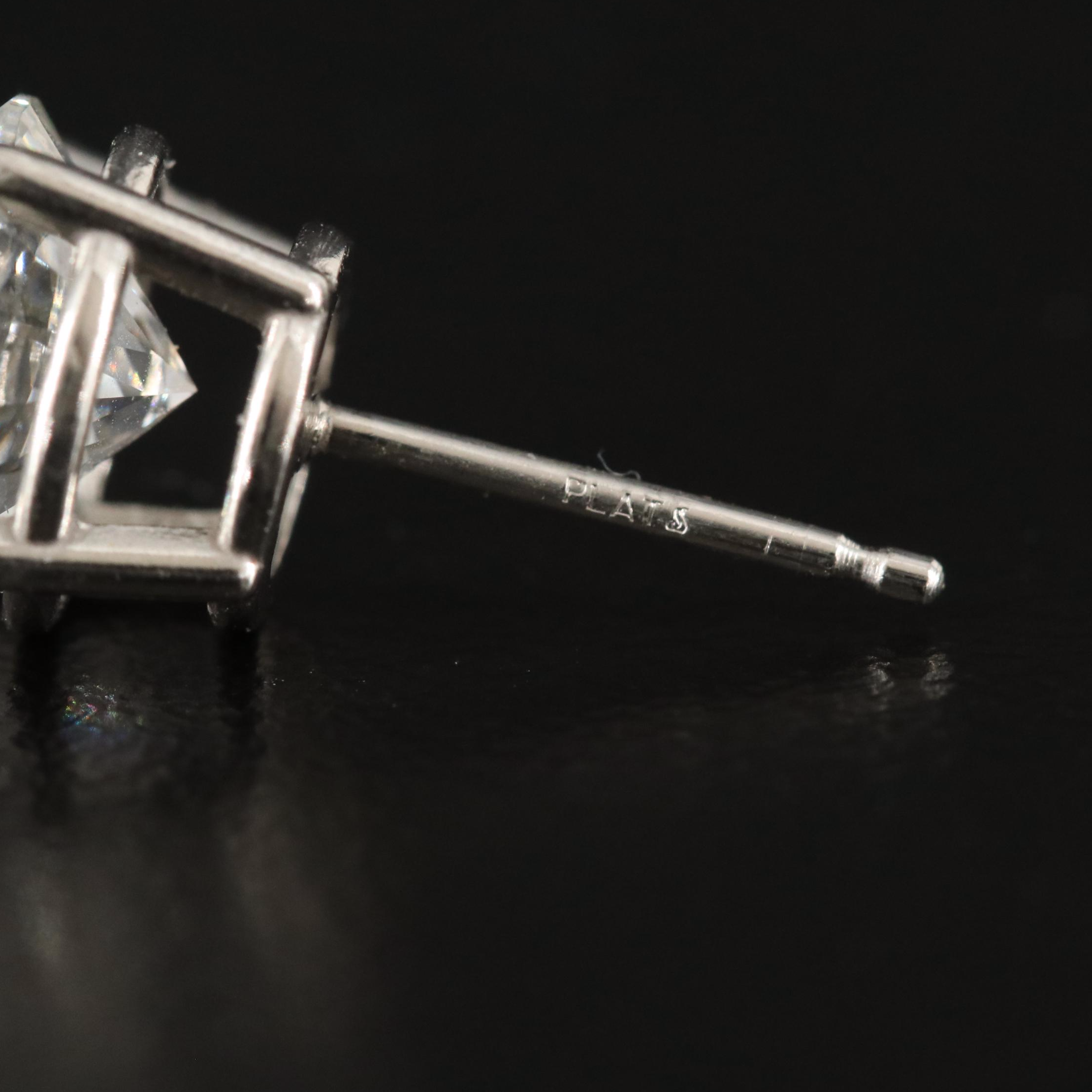 Platinum 3.04 CTW Lab Grown Diamond Stud Earrings with IGI Reports
