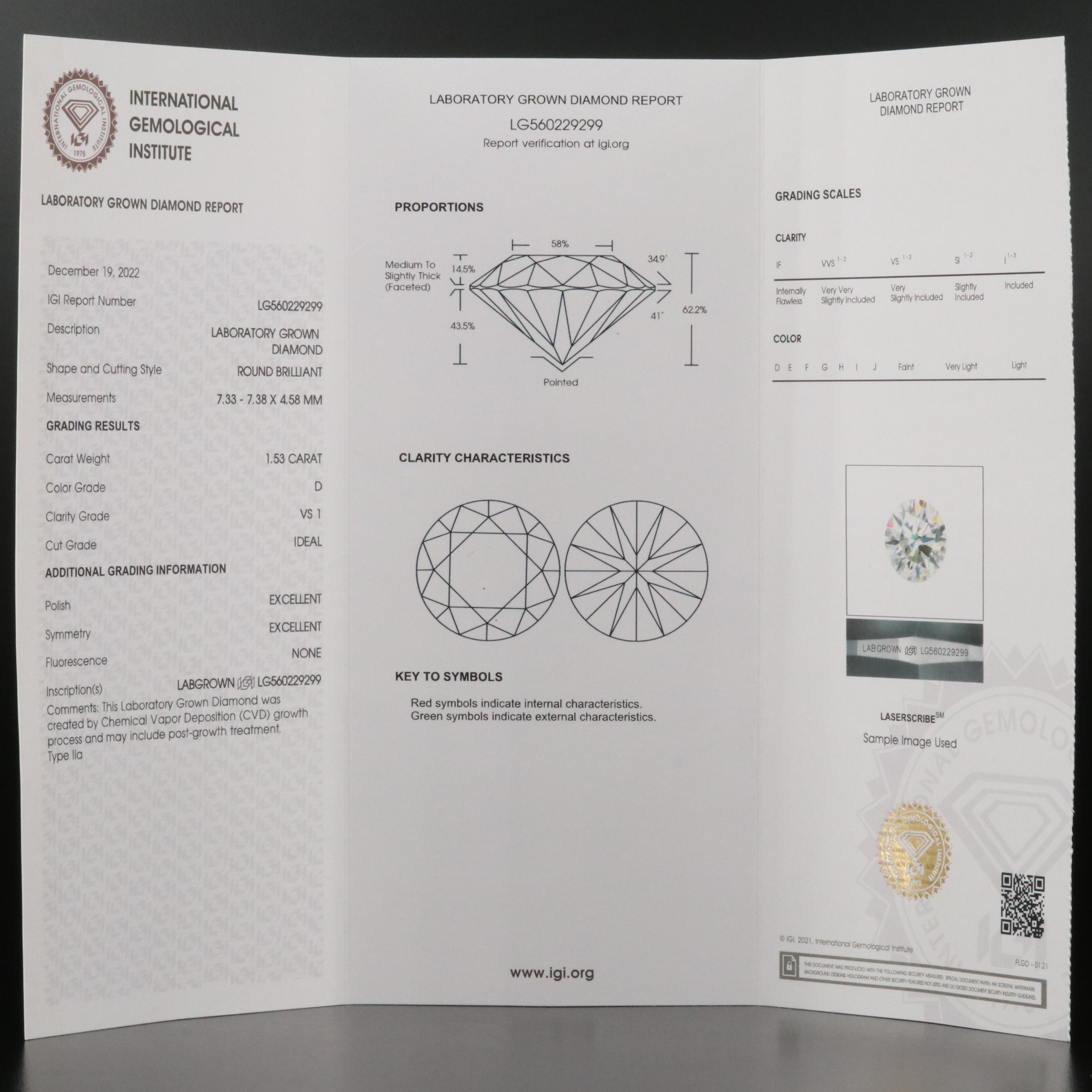 Platinum 3.04 CTW Lab Grown Diamond Stud Earrings with IGI Reports