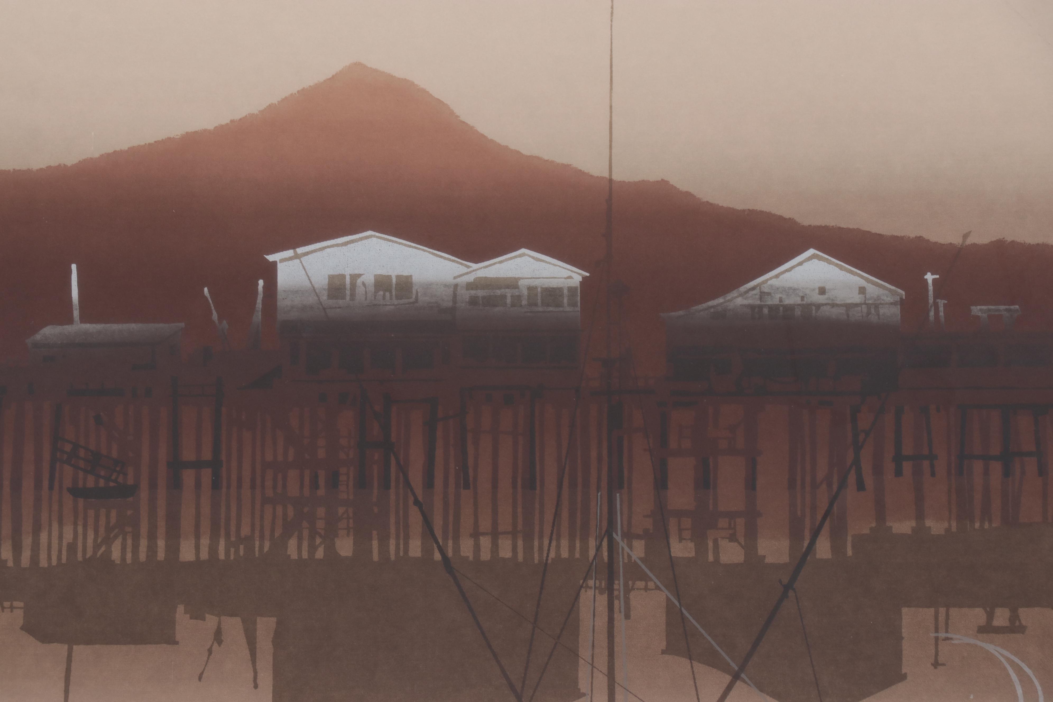 Virgil Thrasher Serigraph "Half Moon Bay," 1979