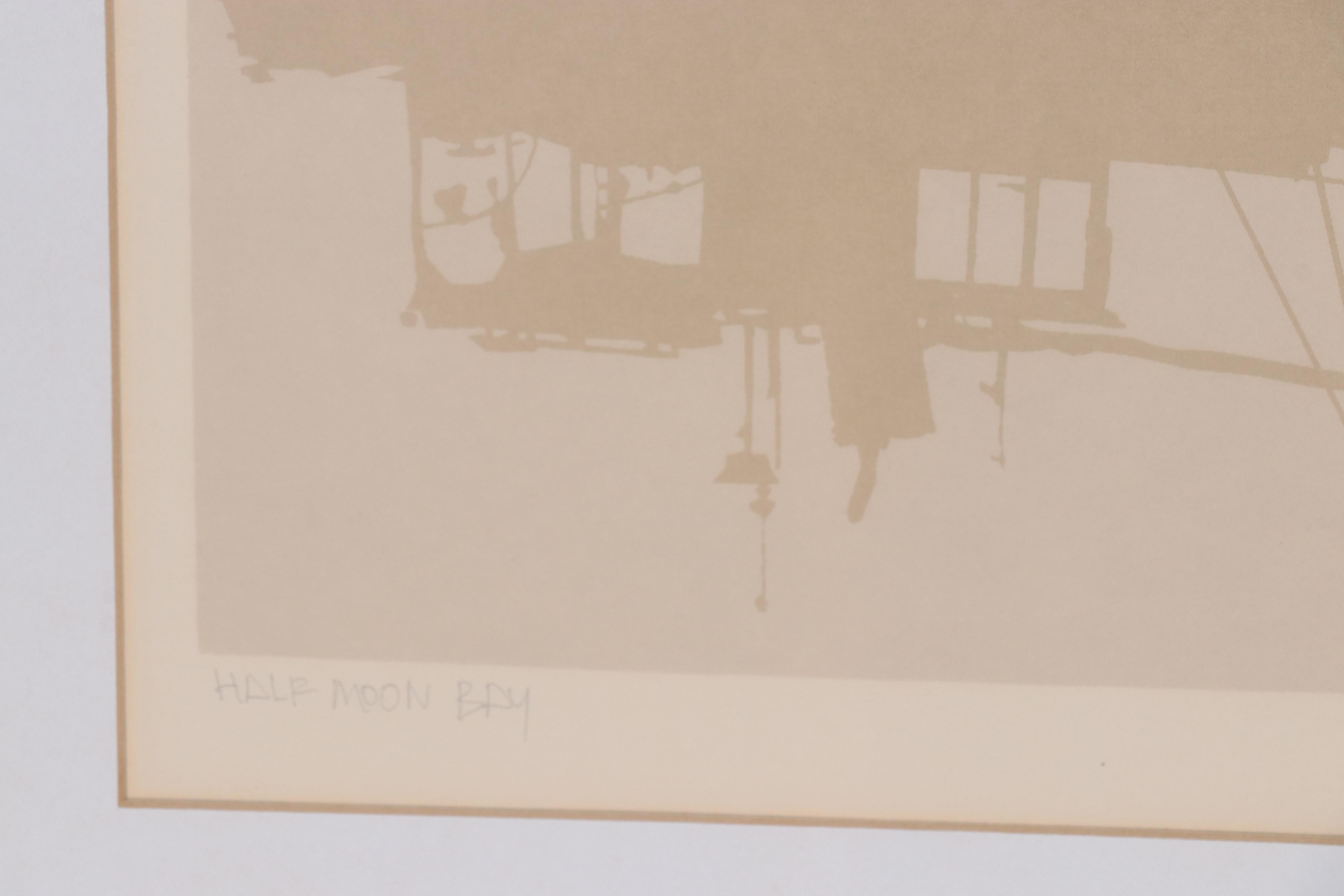 Virgil Thrasher Serigraph "Half Moon Bay," 1979