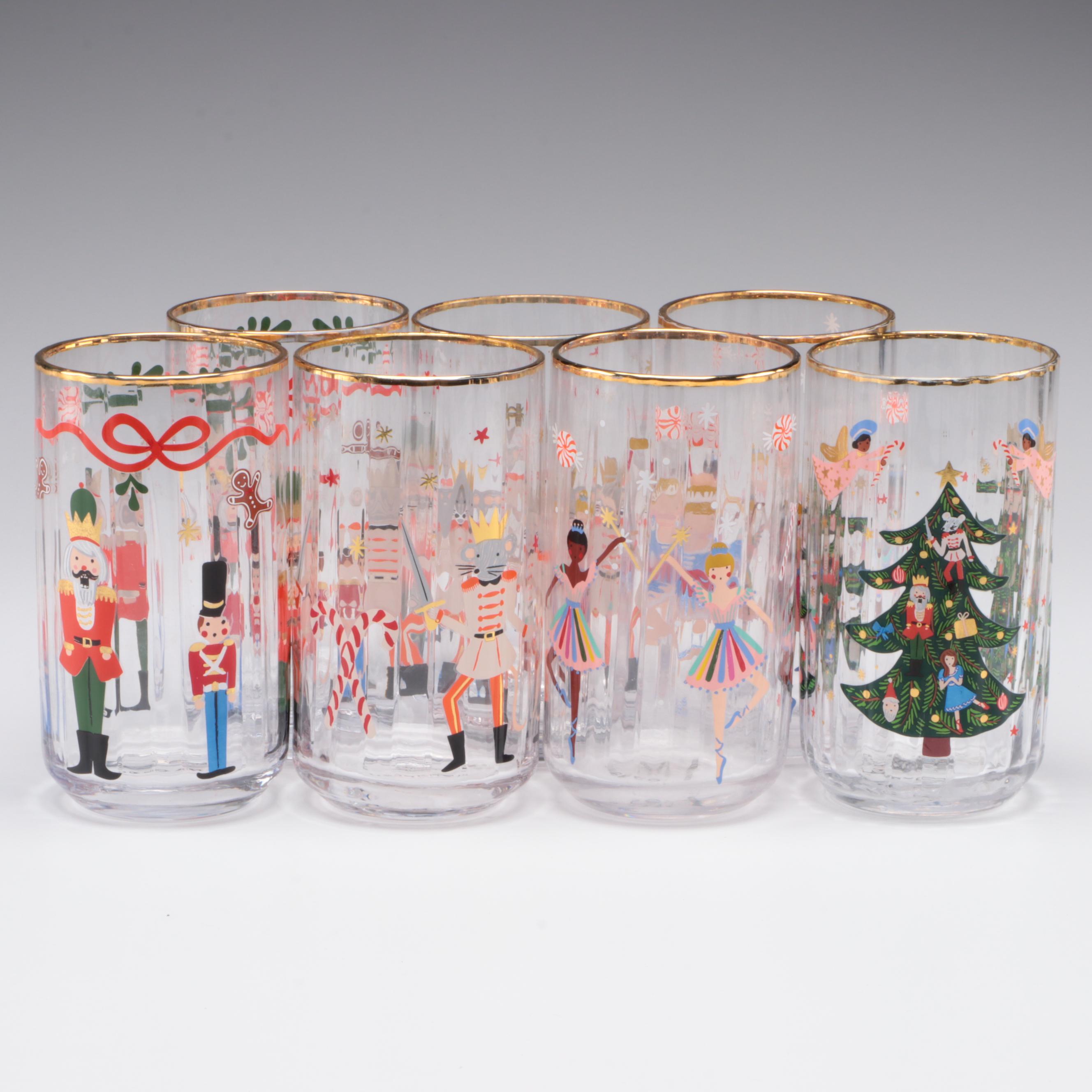 Rifle Paper Co. For Anthropologie Nutcracker Glasses