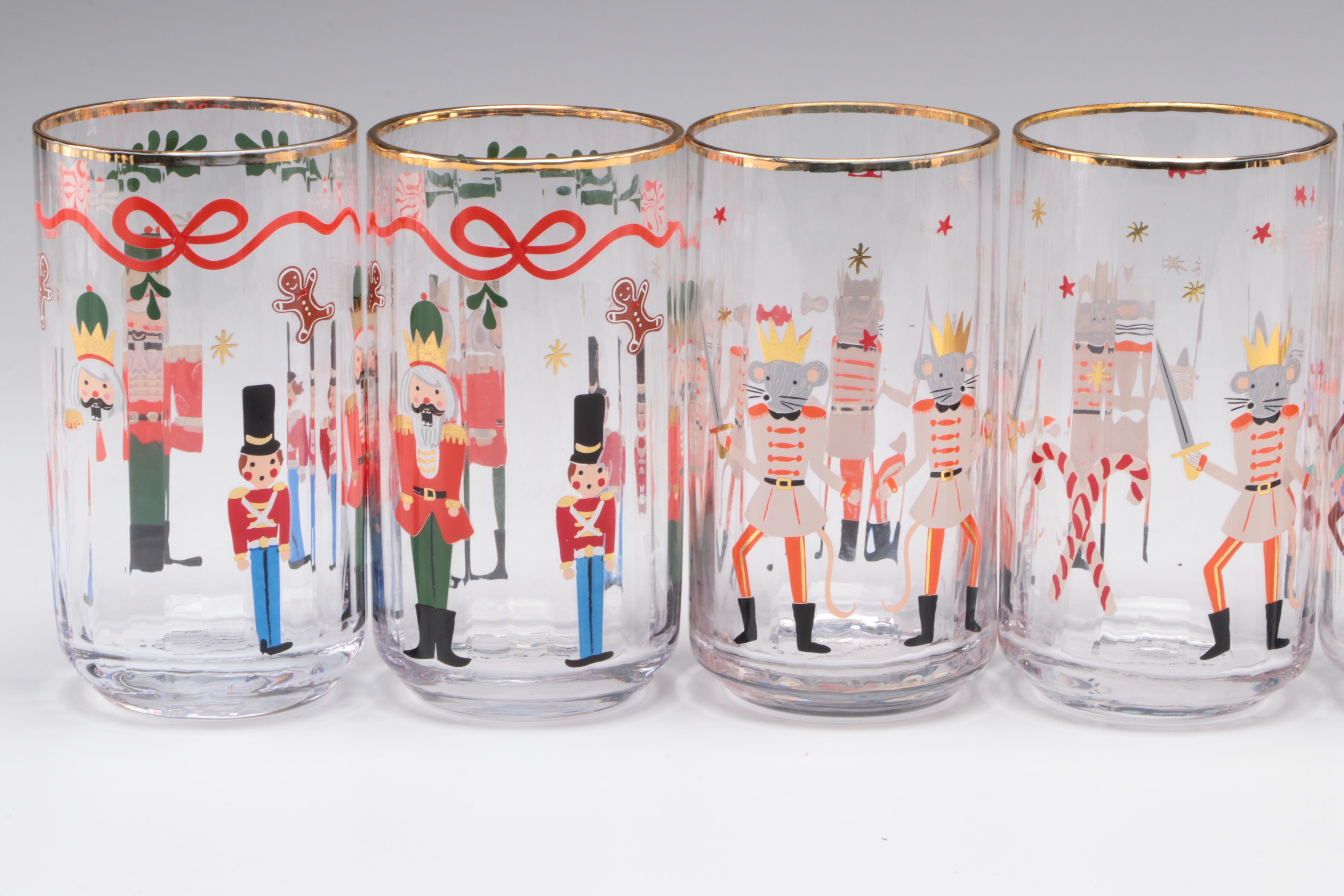 Rifle Paper Co. For Anthropologie Nutcracker Glasses