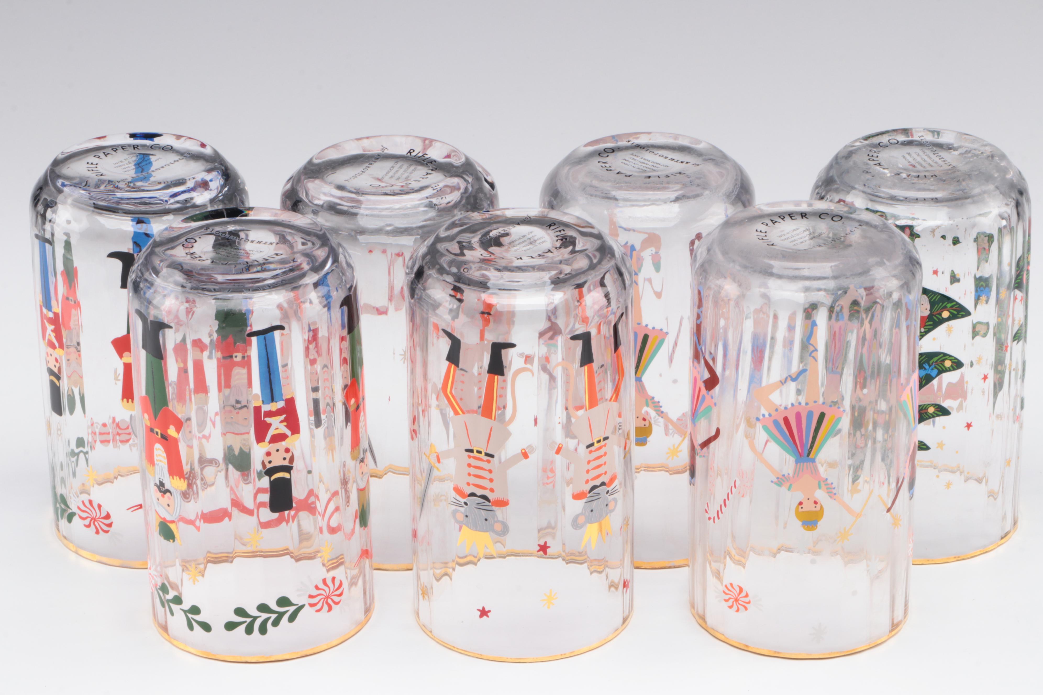Rifle Paper Co. For Anthropologie Nutcracker Glasses
