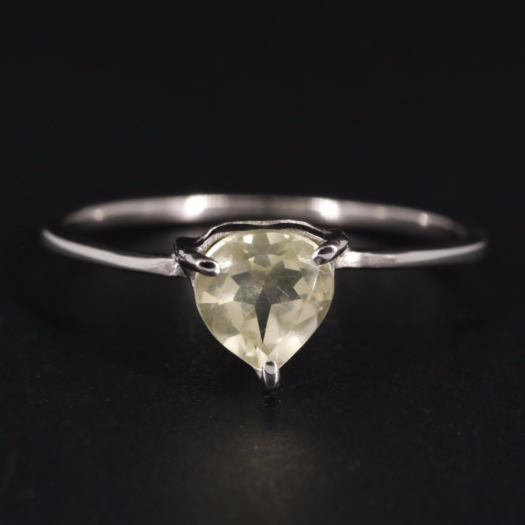 Sterling Lemon Quartz Ring