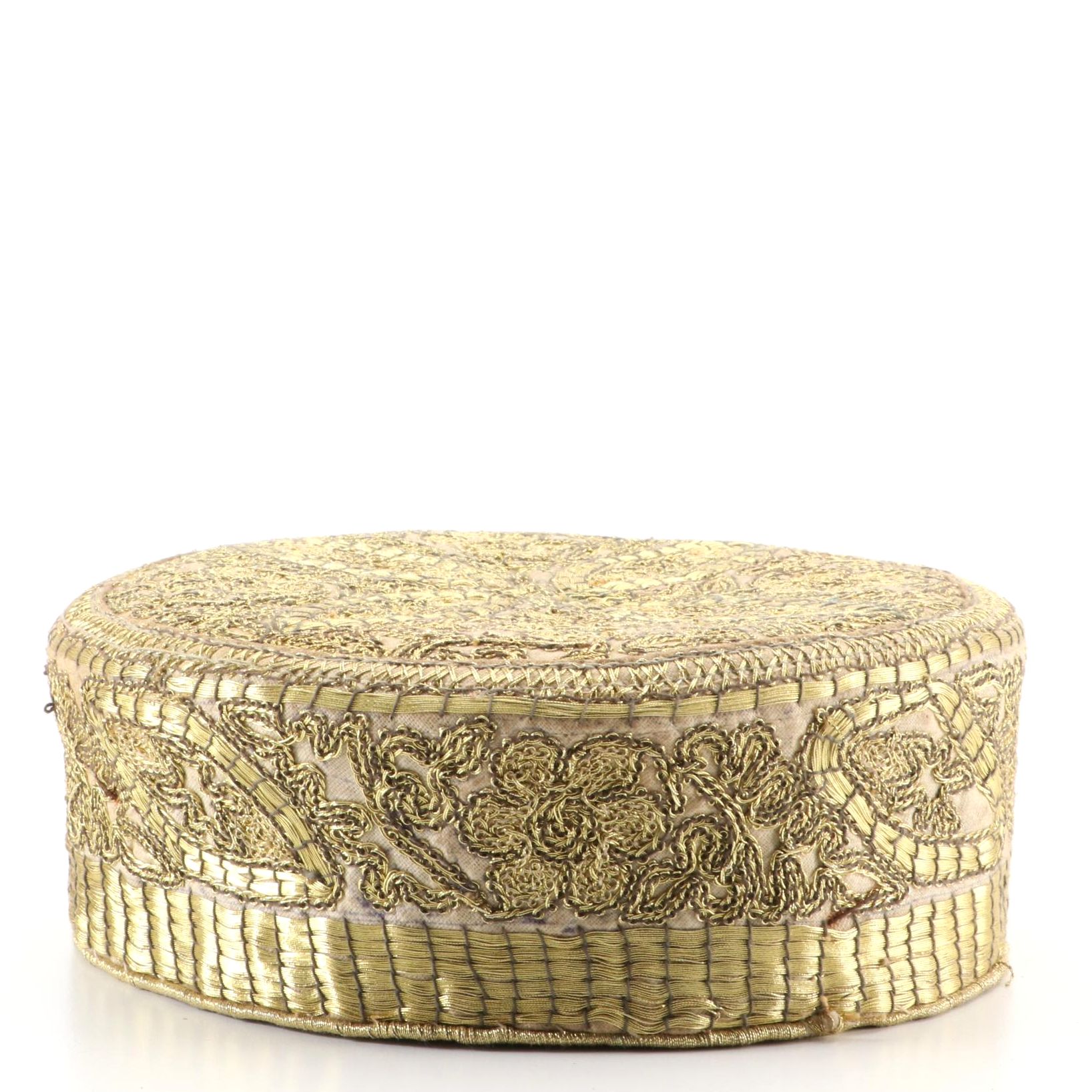 Pakistani Floral Embroidered Kufi Hat