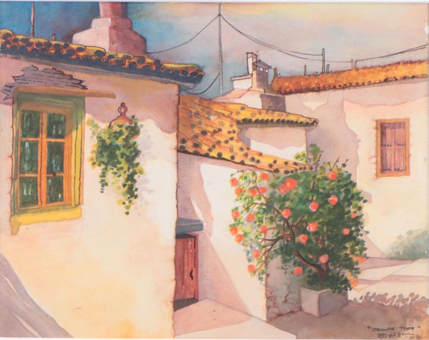 Ed Klein Watercolor Painting "The Orange Tree," 2003